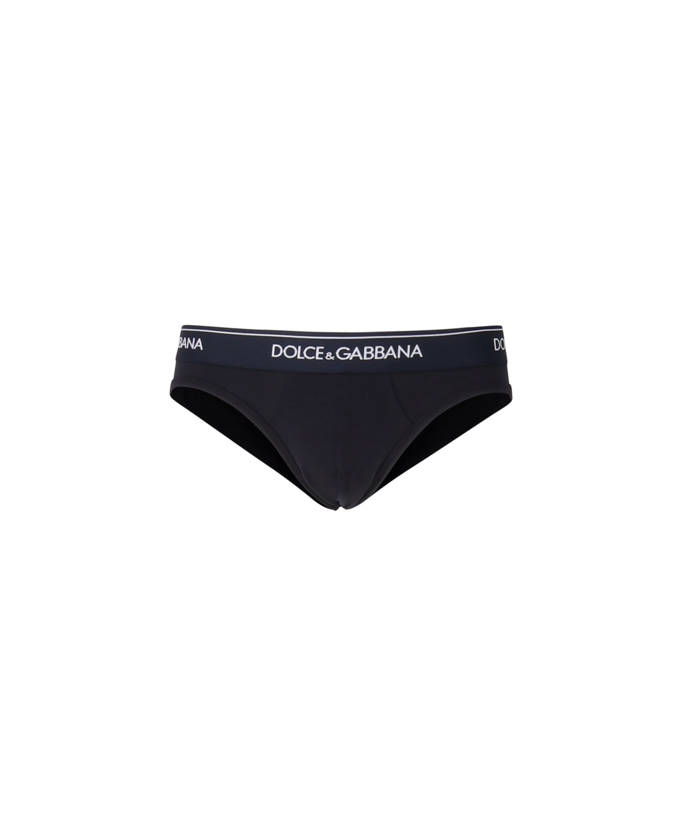 Dolce & Gabbana Briefs With Logoed Elastic - Blue navy