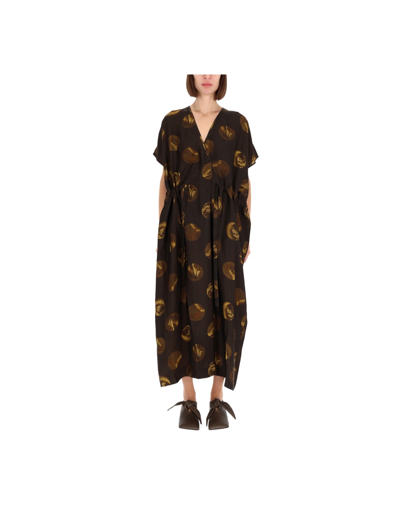Uma Wang "acrid" Midi Dress - BROWN