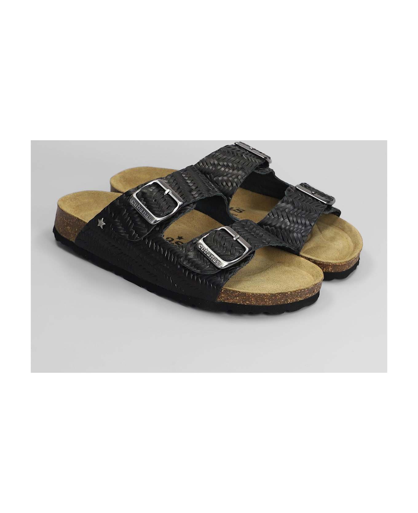 Cubanas Amalia Flats In Black Leather - black