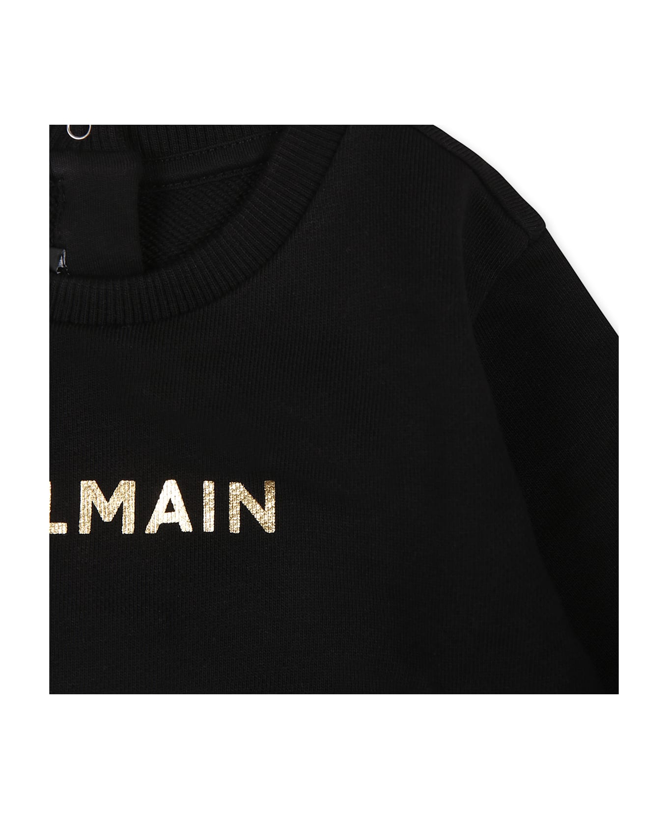 Balmain Black Sweatshirt For Babykids With Logo - Black