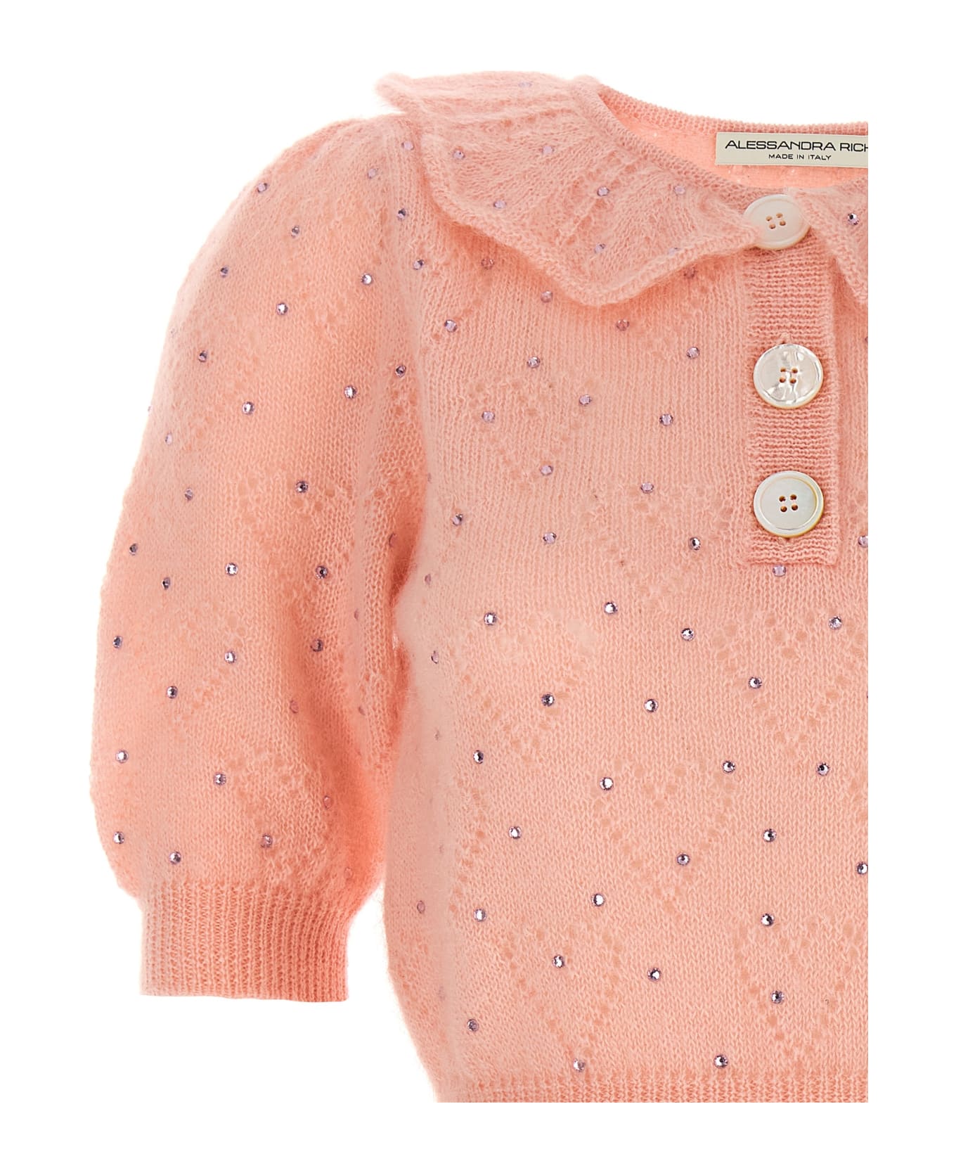 Alessandra Rich Rhinestone Sweater - Pink ニットウェア