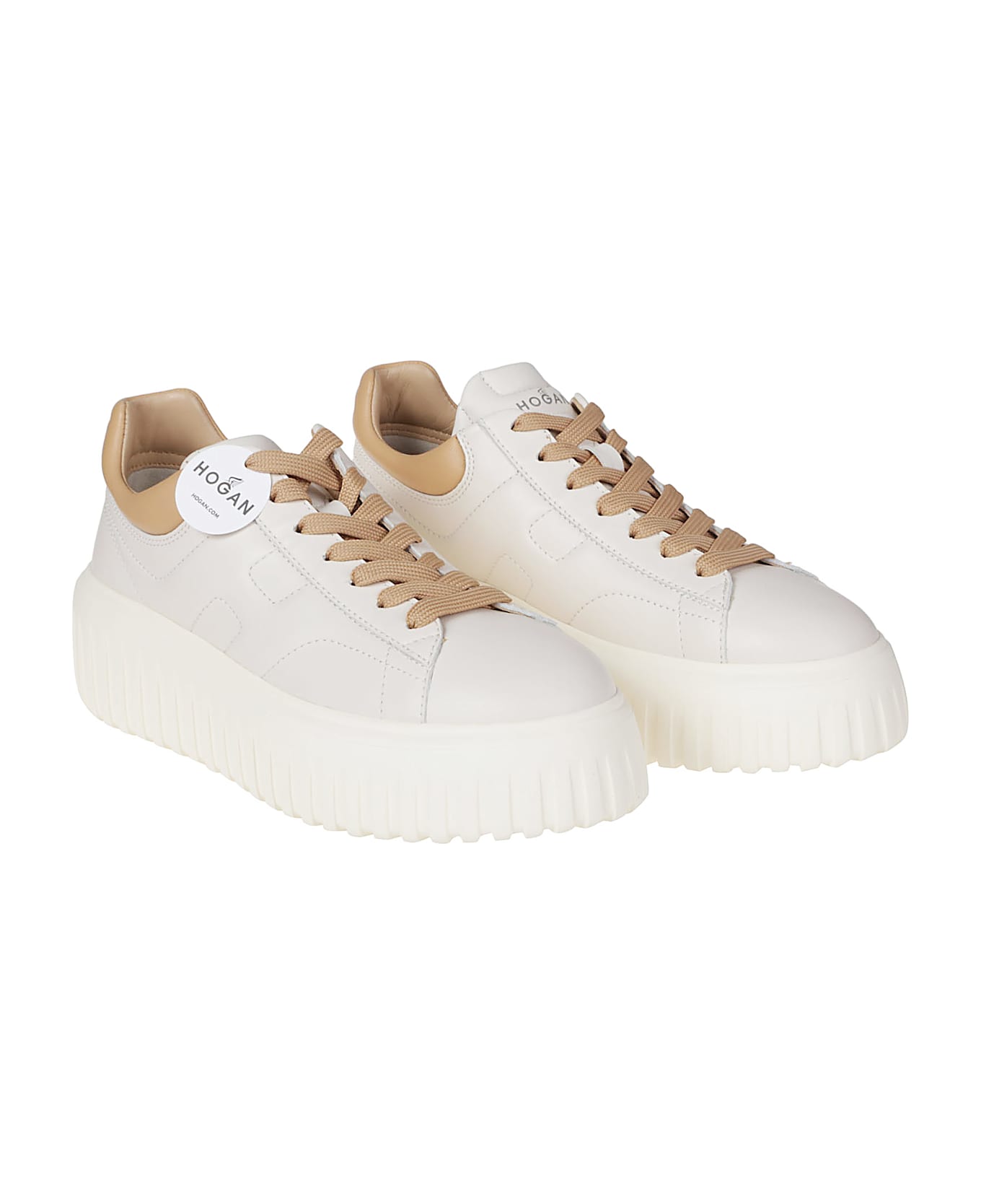 Hogan H-stripes Sneakers - Yogurt/cuoio