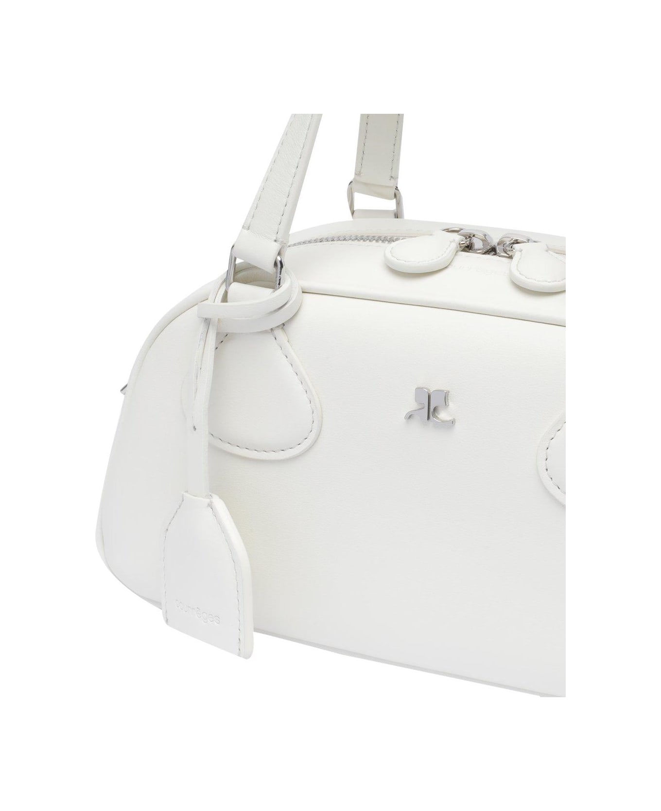 Courrèges Friday Bowling Top Handle Bag - White