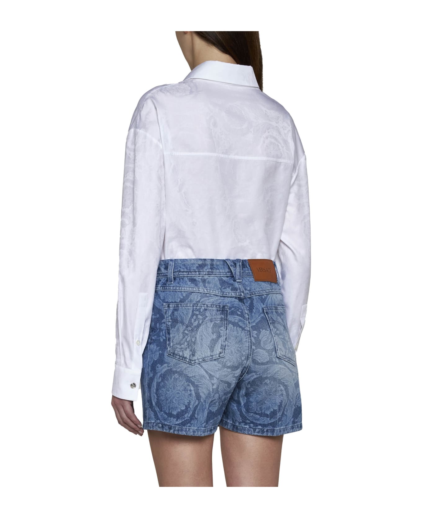 Versace Slim Fit Denim Shorts - Medium blue