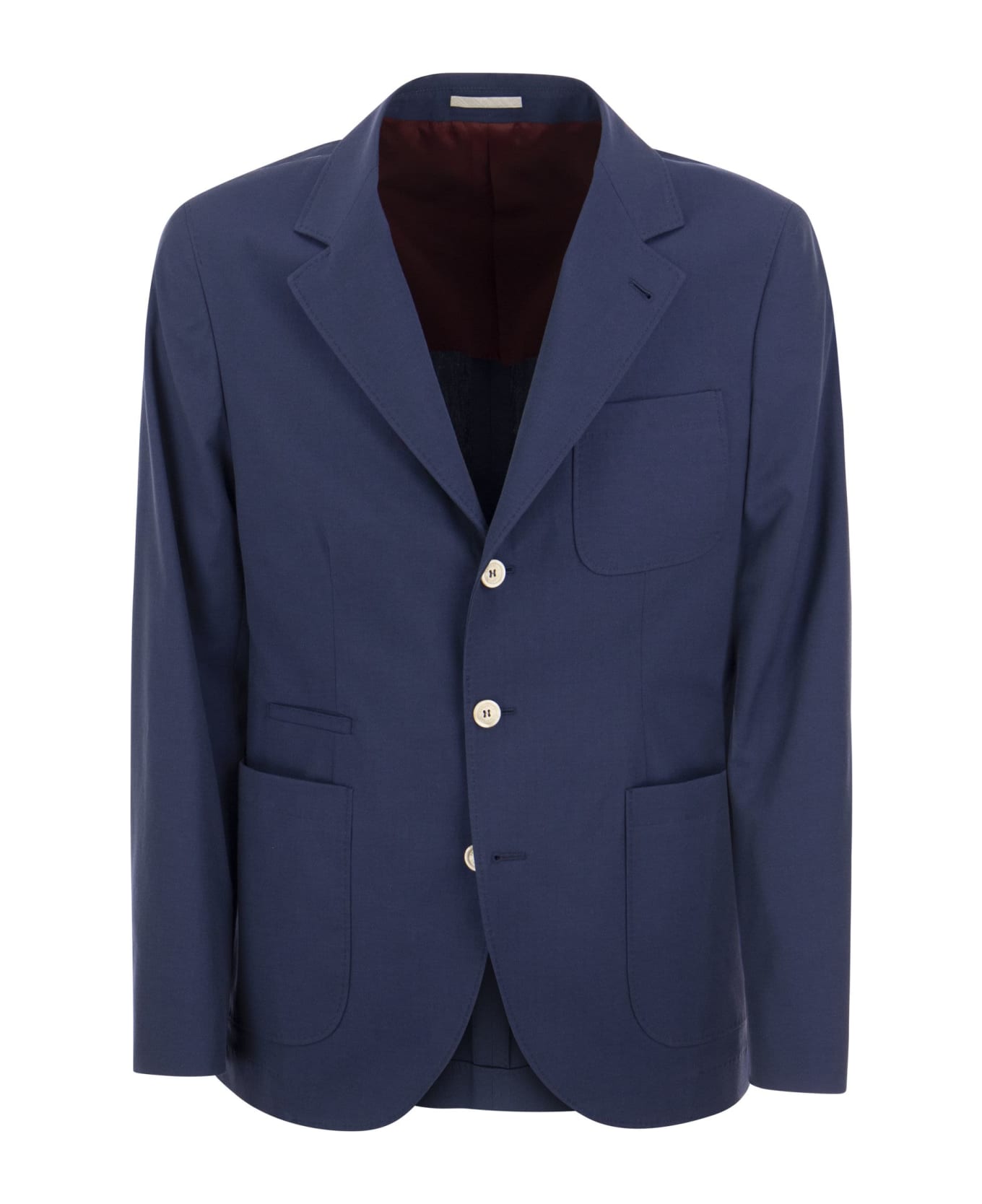 Brunello Cucinelli Cotton Deconstructed Jacket - Blue