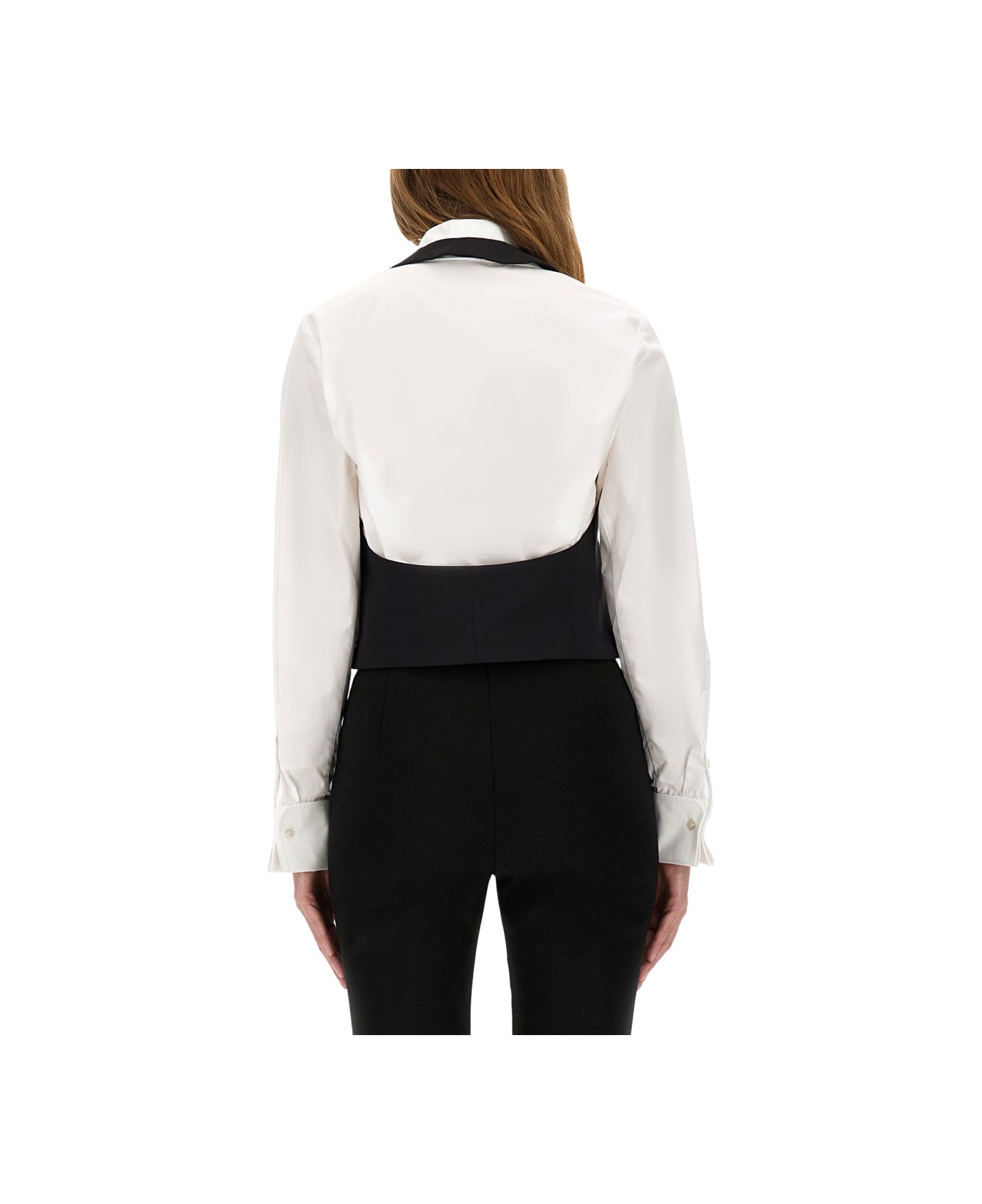 Nina Ricci Vest With Open Back - BLACK