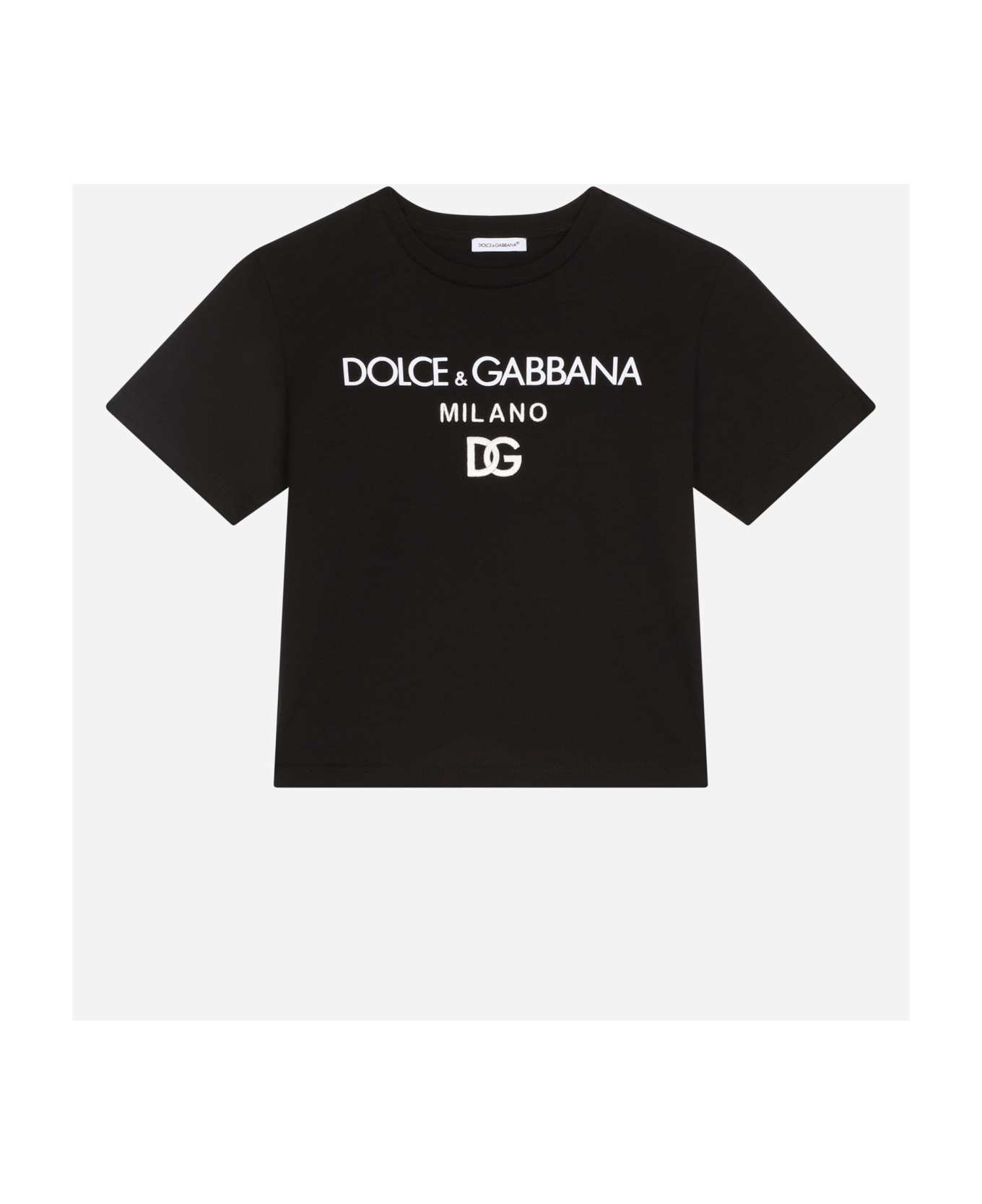 Dolce & Gabbana Black Cotton T-shirt - BLACK