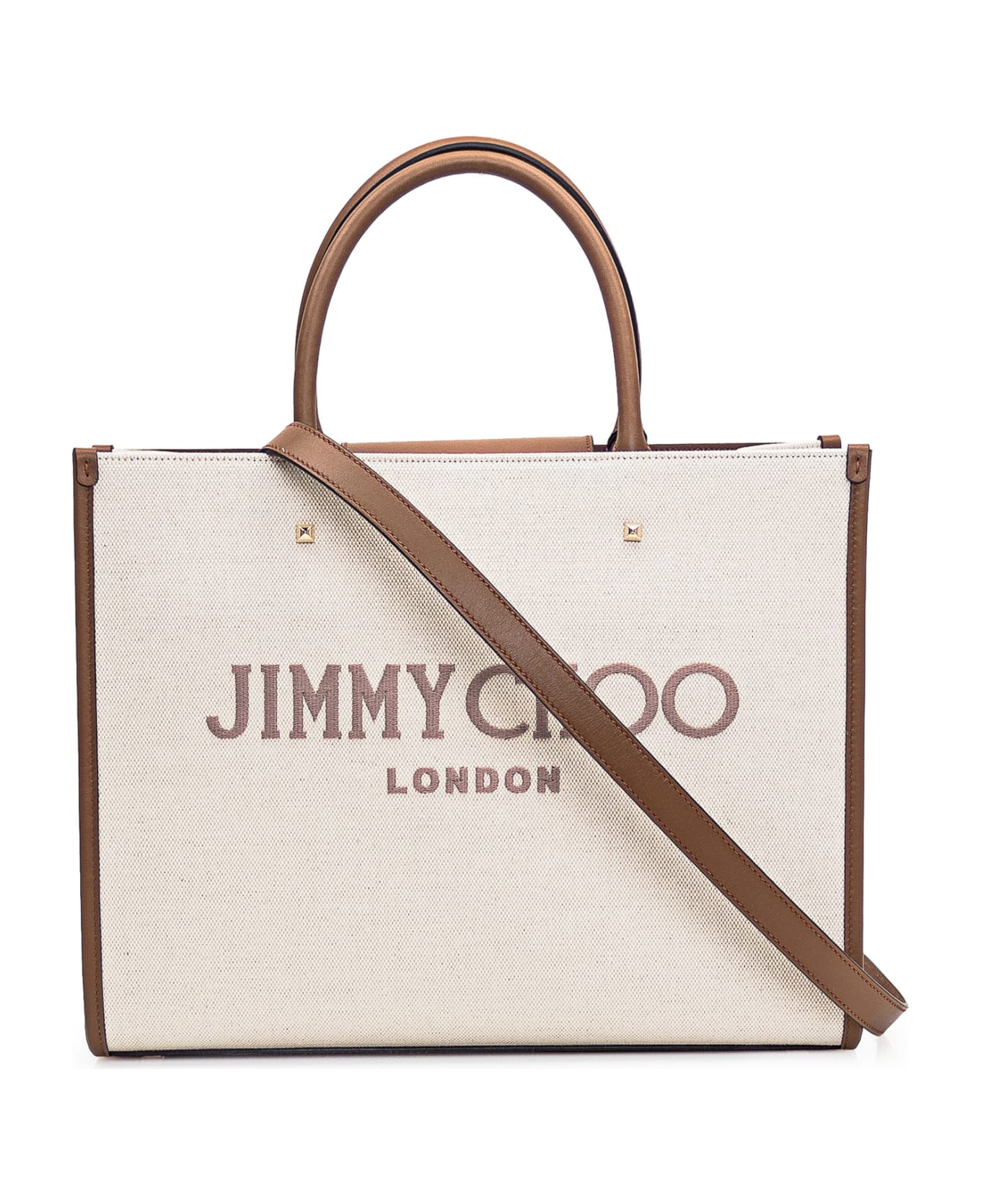 Jimmy Choo Avenue M Tote Bag - NATURAL/TAUPE/DARK TAN/LIGHT GOLD トートバッグ