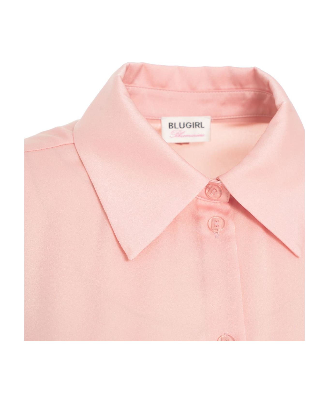 Blugirl Satin Button-up Shirt - Peach pearl