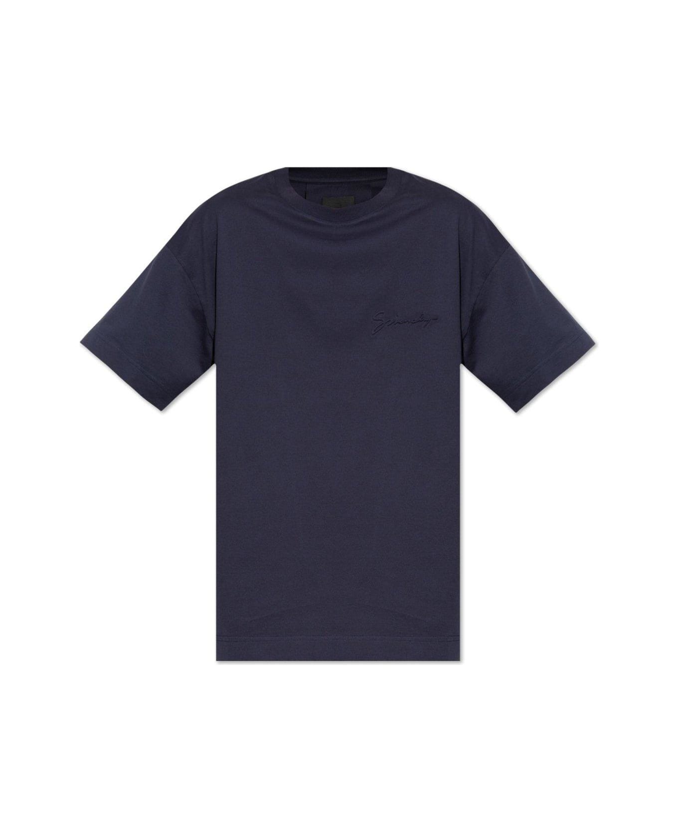 Givenchy Logo Detailed Crewneck T-shirt - Blue