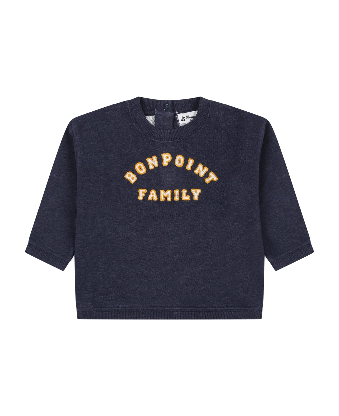 Bonpoint Blue Sweatshirt For Baby Kids With Logo - Blue ニットウェア＆スウェットシャツ