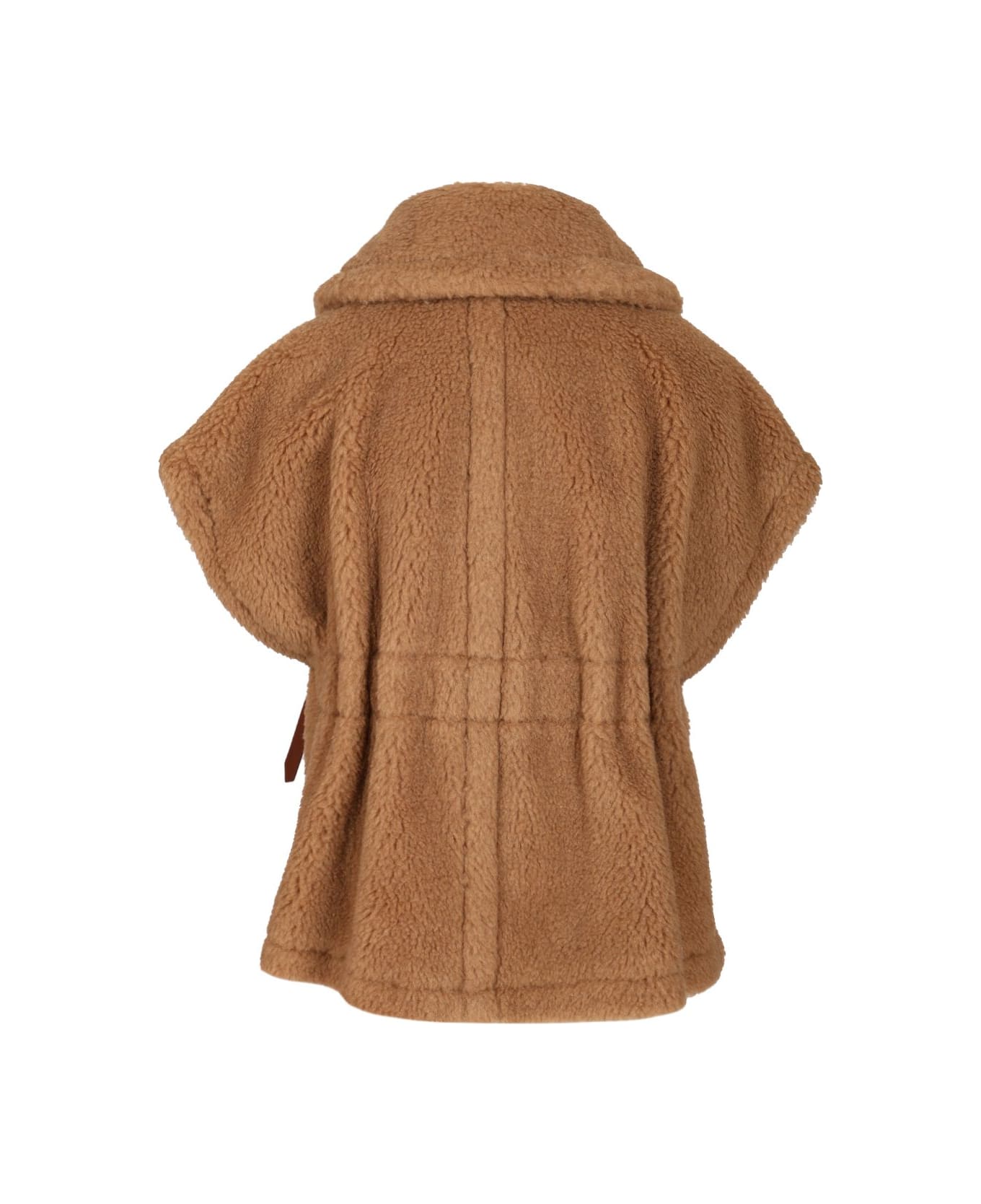 Max Mara Teddy Fabric Cape - BROWN