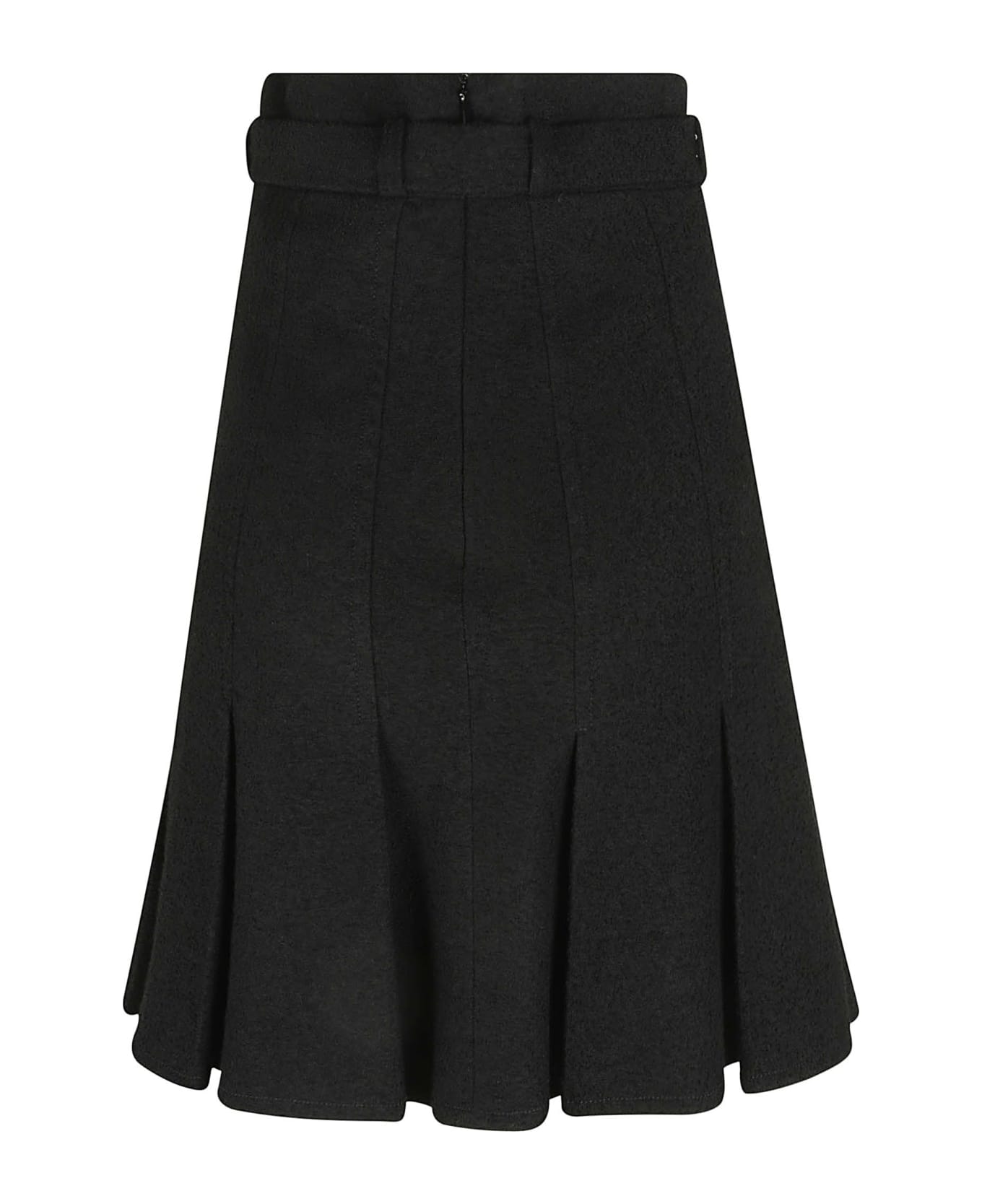 Patou Pleated High Waisted Skirt - Black