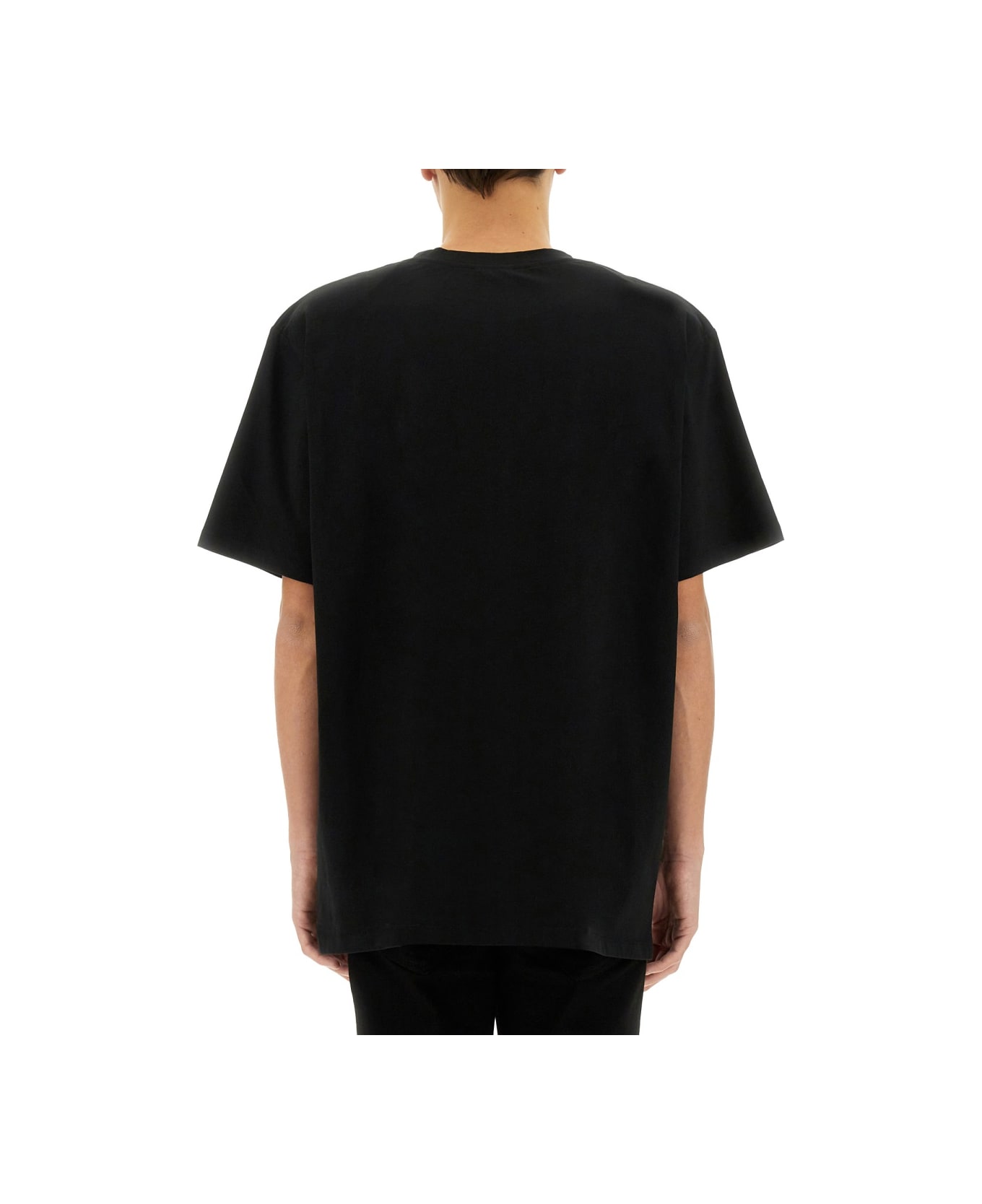 Balmain T-shirt With Logo - Eab Noir Blanc