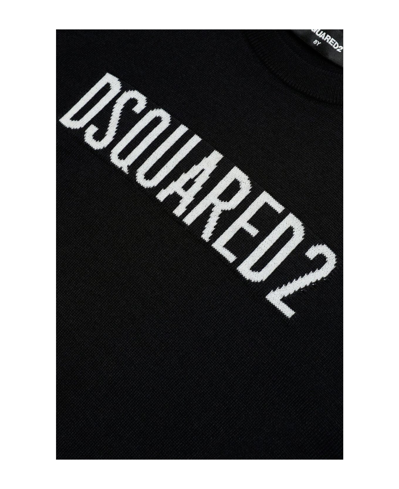 Dsquared2 Logo Intarsia Knitted Jumper - Nero ニットウェア＆スウェットシャツ