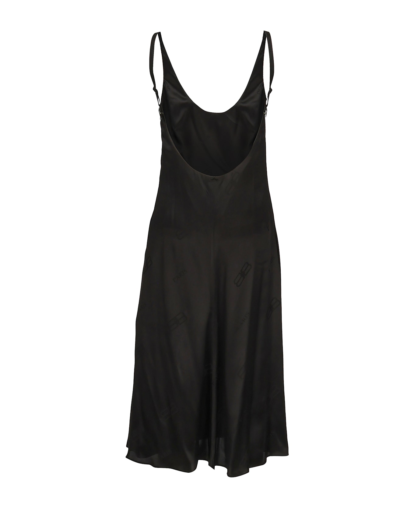 Balenciaga Bb Paris Jacquard Midi Dress - Black