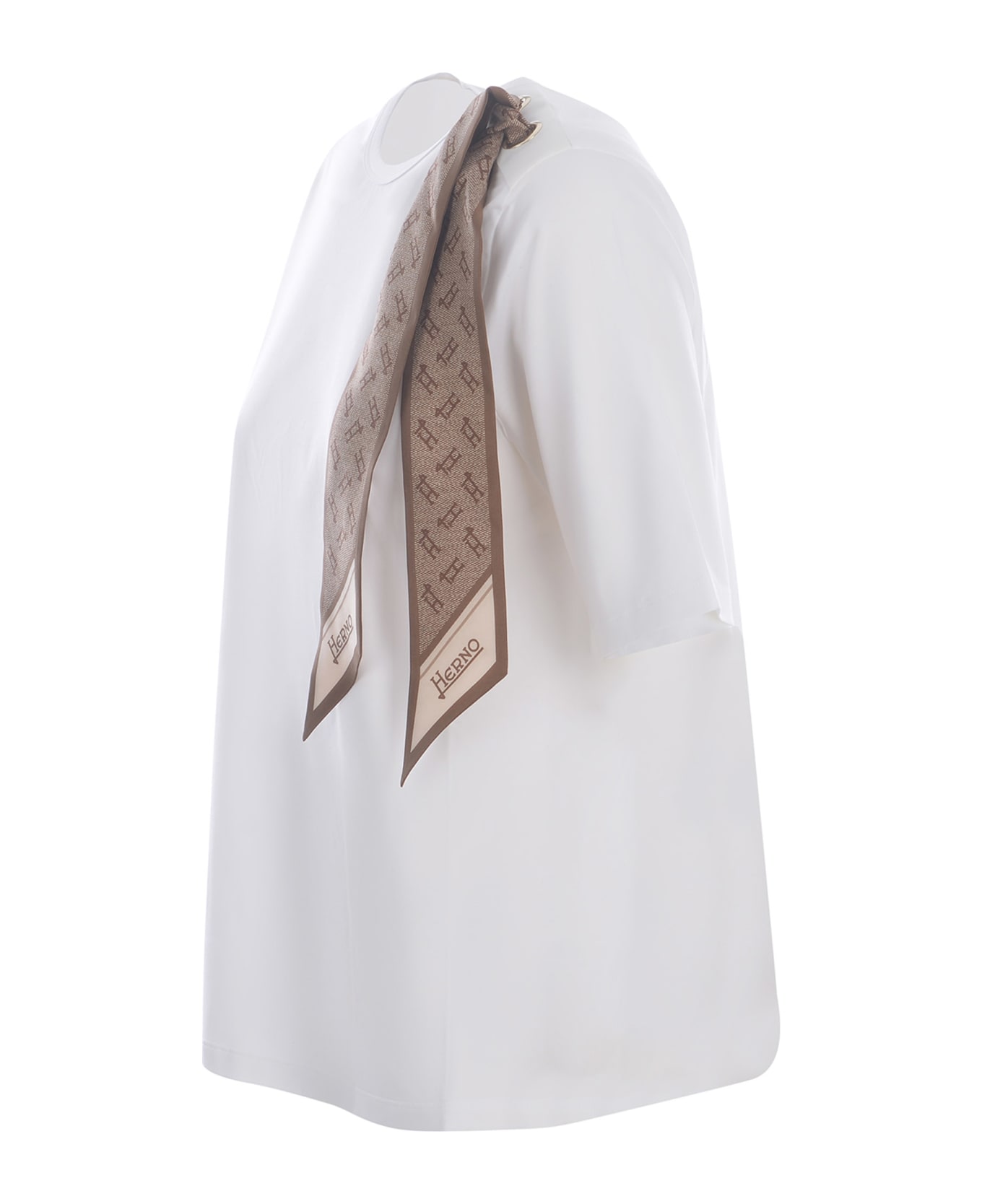 Herno T-shirt Herno 'foulard' Made Of Cotton Jersey - Bianco