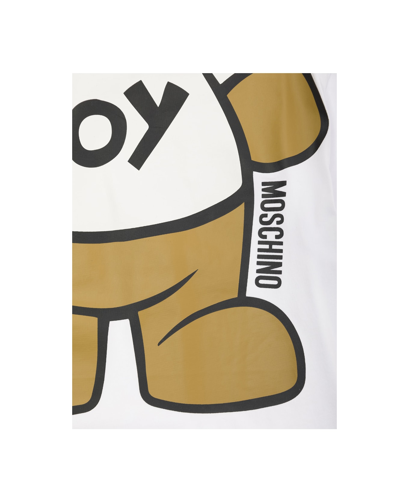 Moschino White T-shirt With Teddy Bear Print In Cotton Boy - WHITE