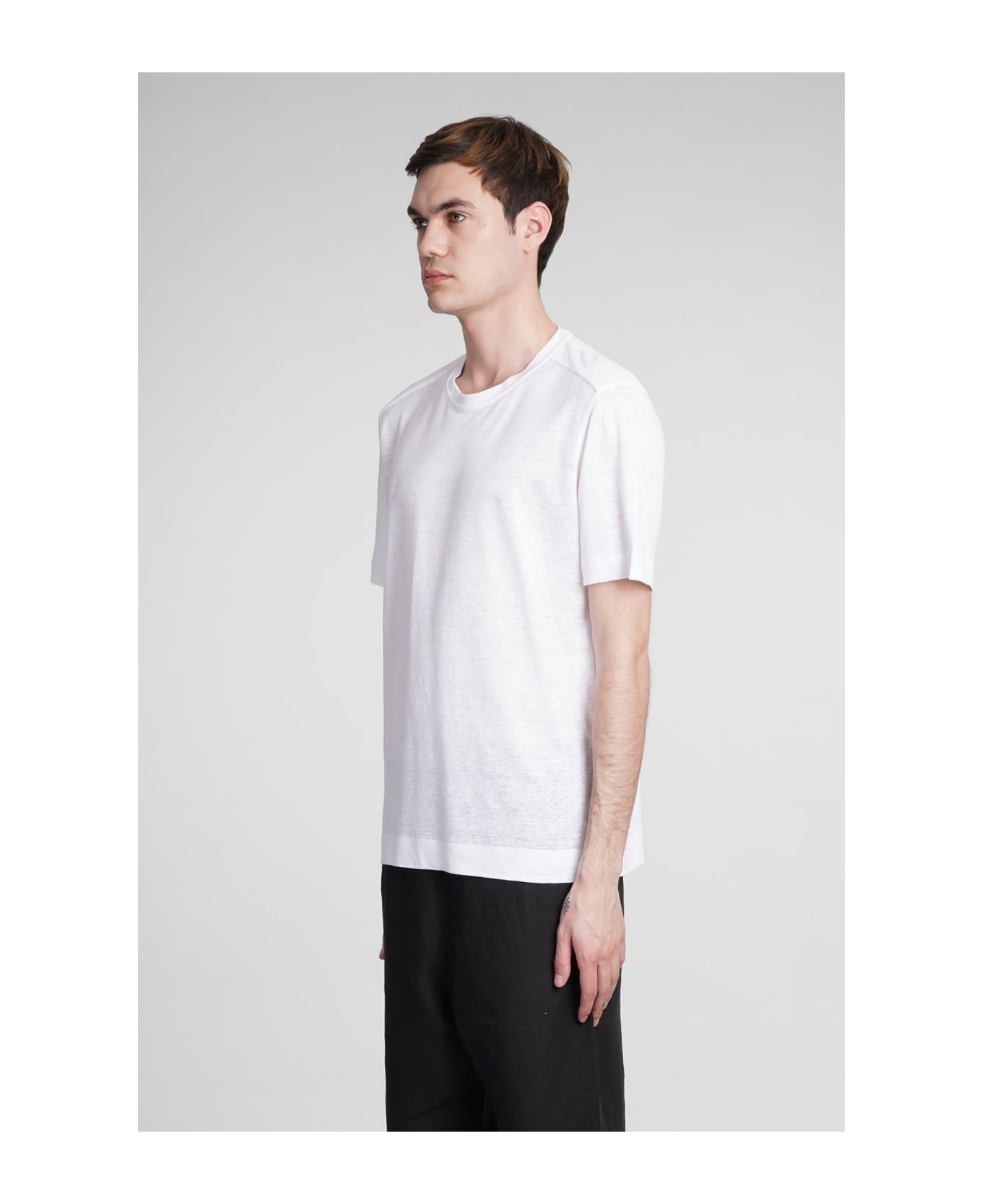 Zegna T-shirt In White Linen シャツ