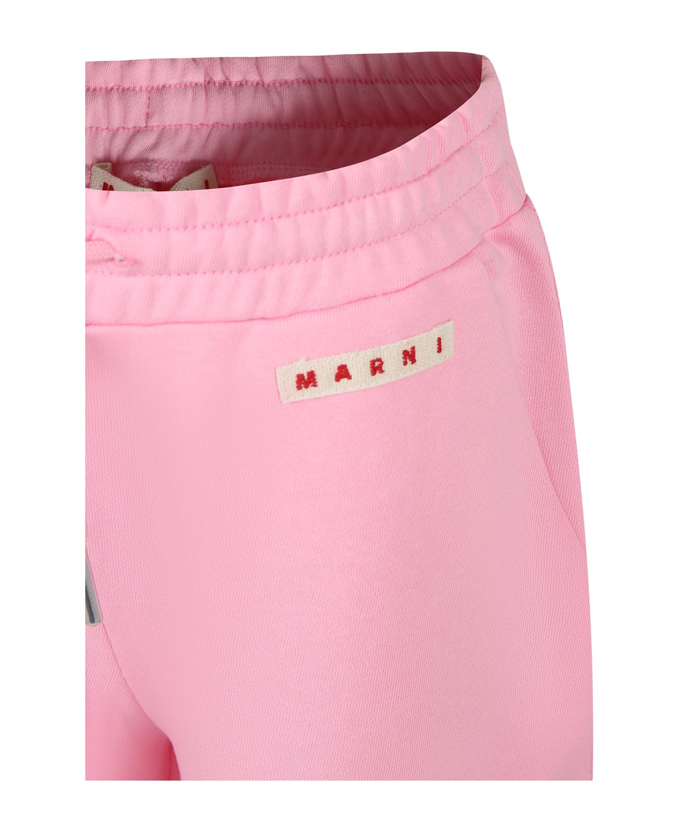 Marni Pink Trosers For Girl With Logo - Pink ボトムス