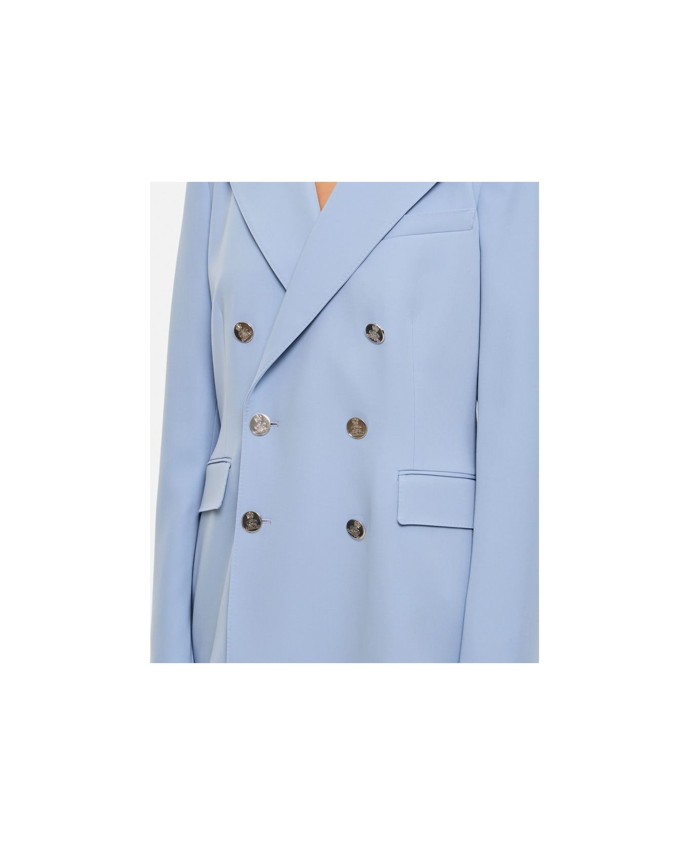 Ralph Lauren Camden Wool Gabardine Double-breasted Jacket - Sky blue