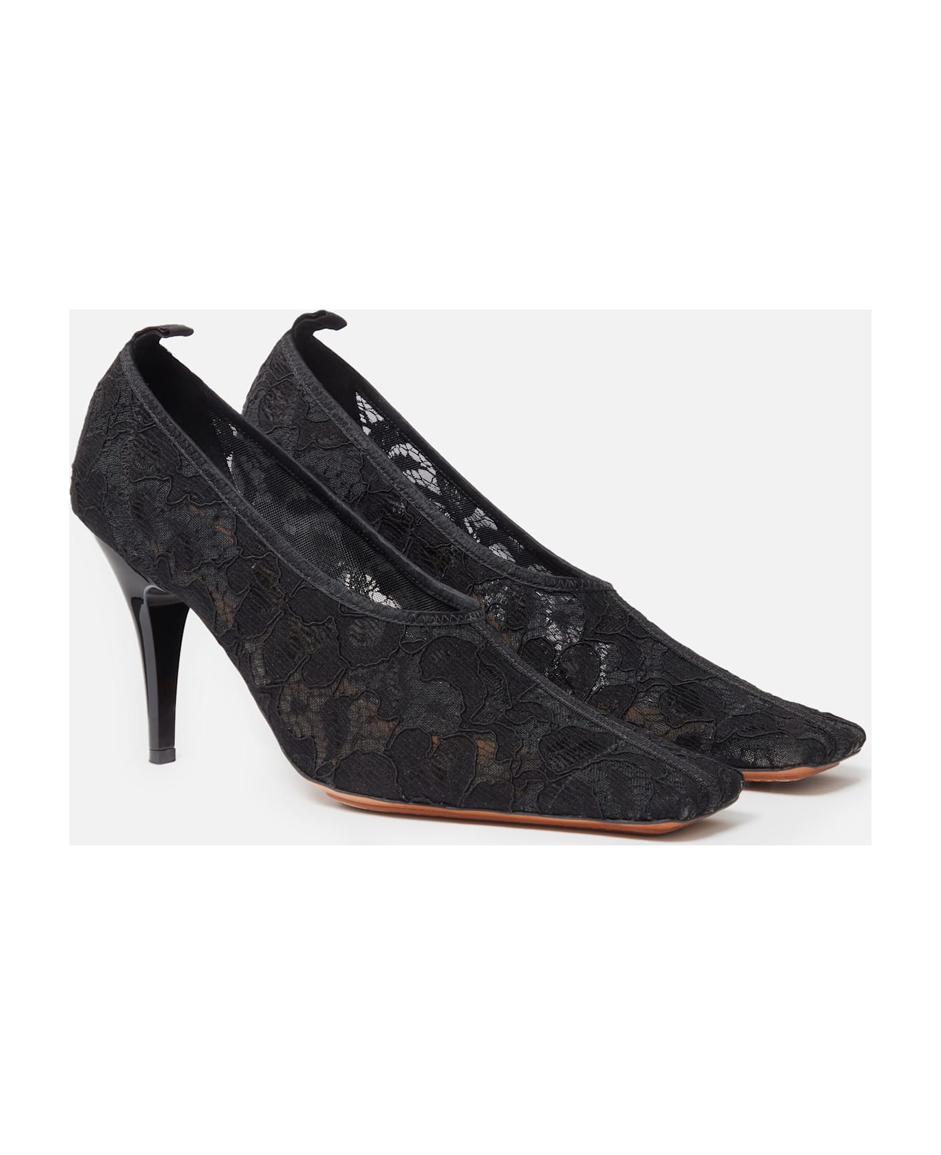 Stella McCartney Lace Pumps With Stiletto Heel And Squared Toe - Black