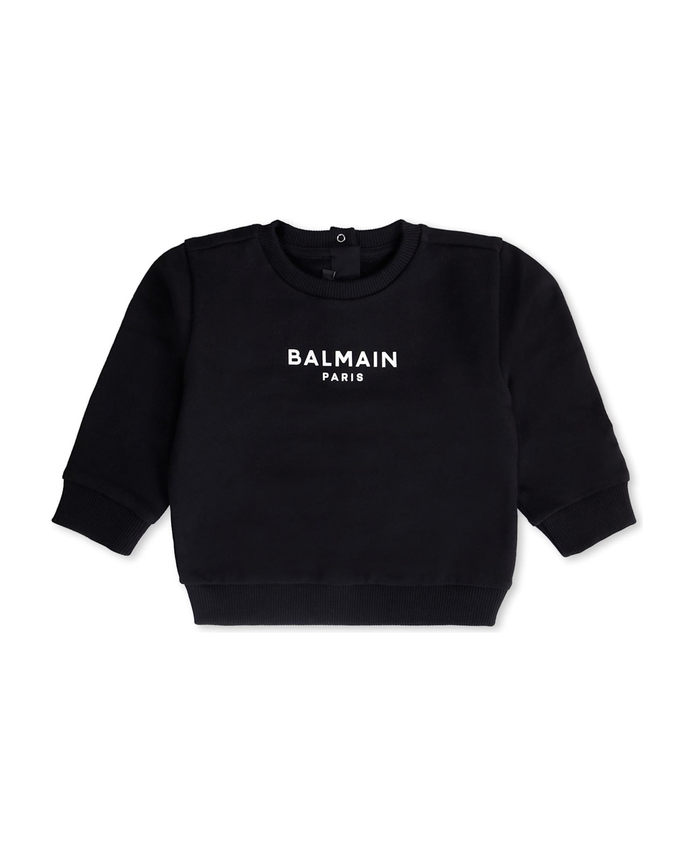 Balmain Black Sweatshirt For Babykids With Logo - Black
