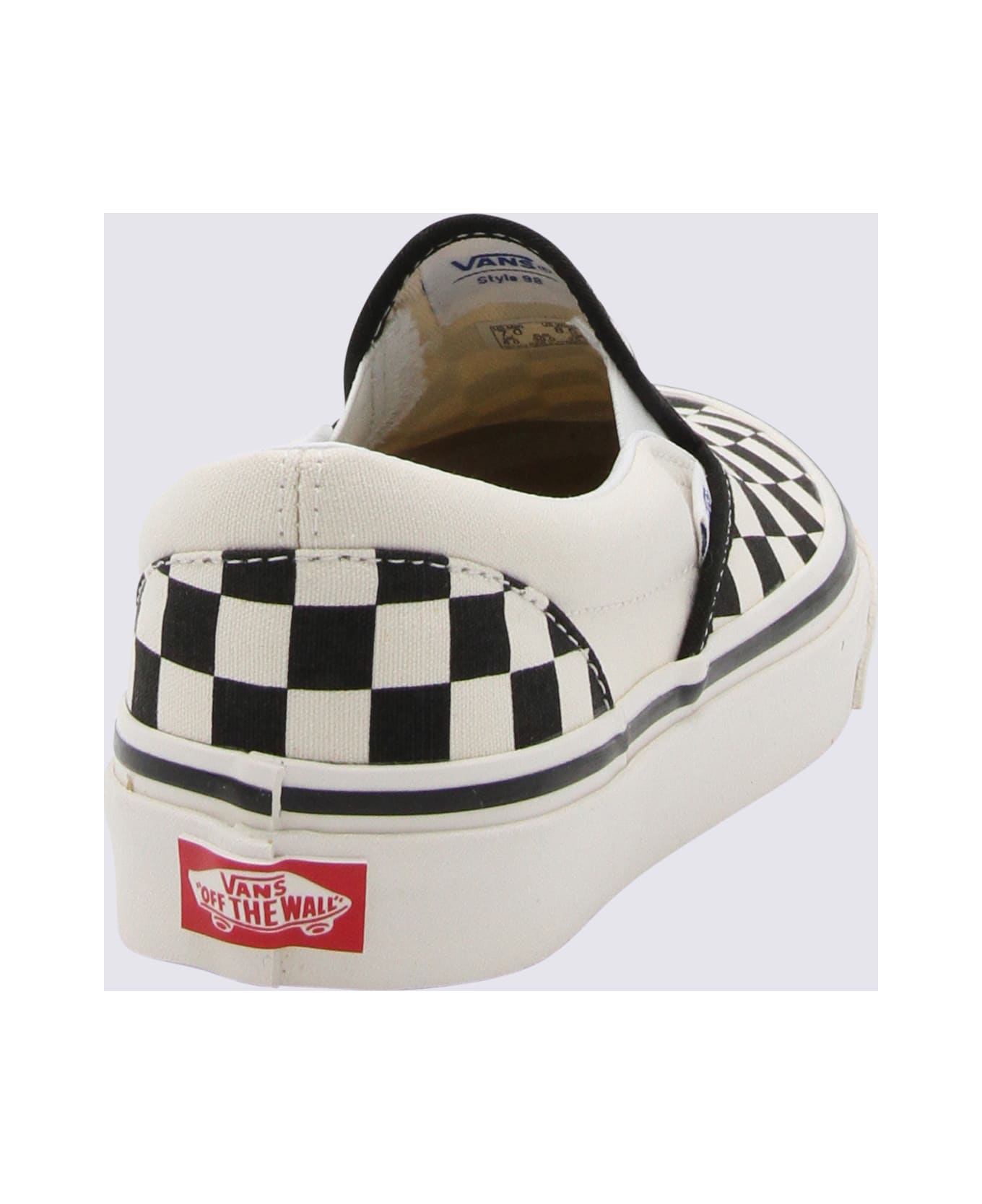 Vans White And Black Canvas Sneakers