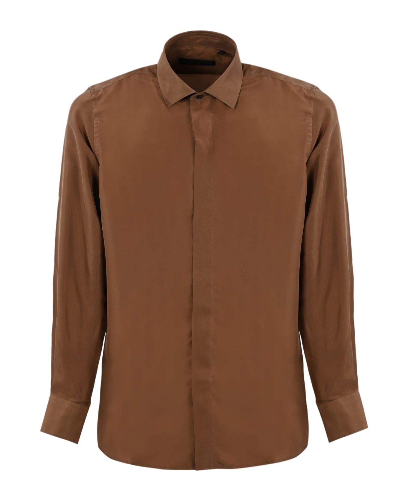 Corneliani Silk Shirt - Marrone