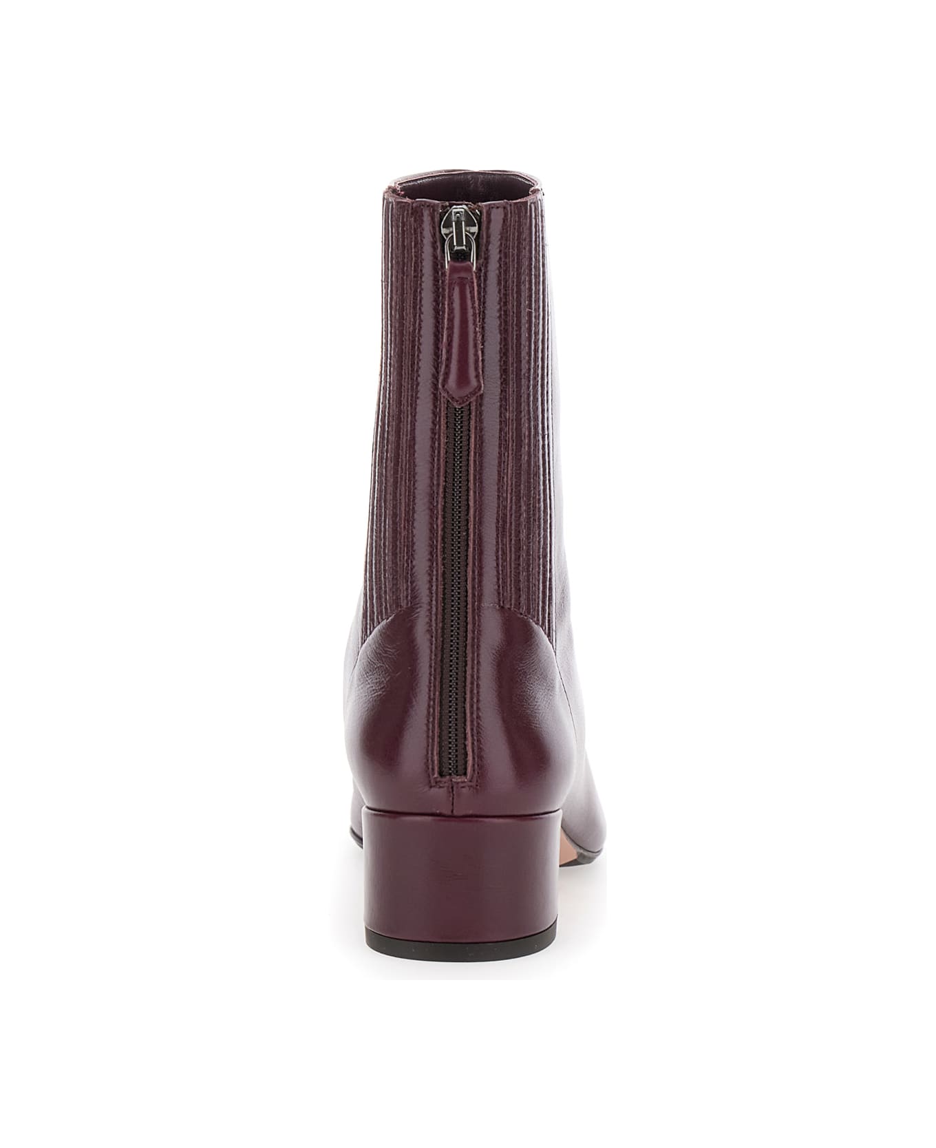 Aquazzura Bordeaux Ankle Boots With Medium Wide Heel In Leather Woman - Bordeaux