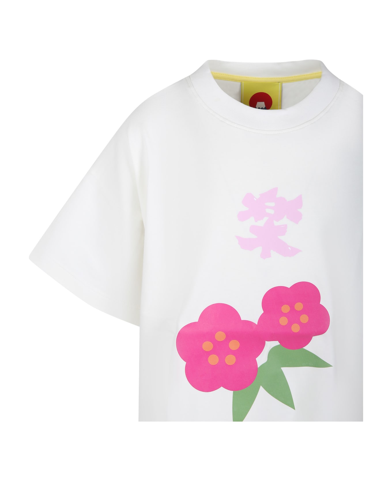 Flower Mountain White T-shirt For Girl With Flowers - White Tシャツ＆ポロシャツ