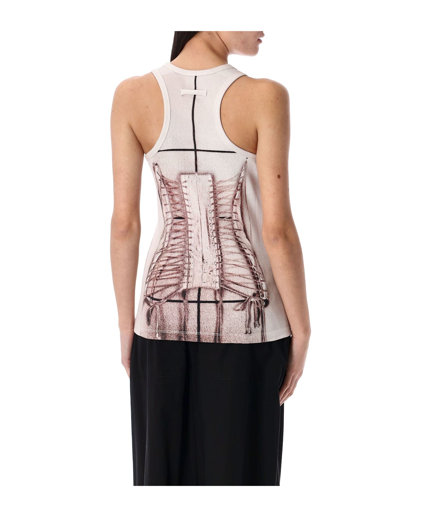 Jean Paul Gaultier Trompe L
oil Corset Tank Top - DUSTY PINK