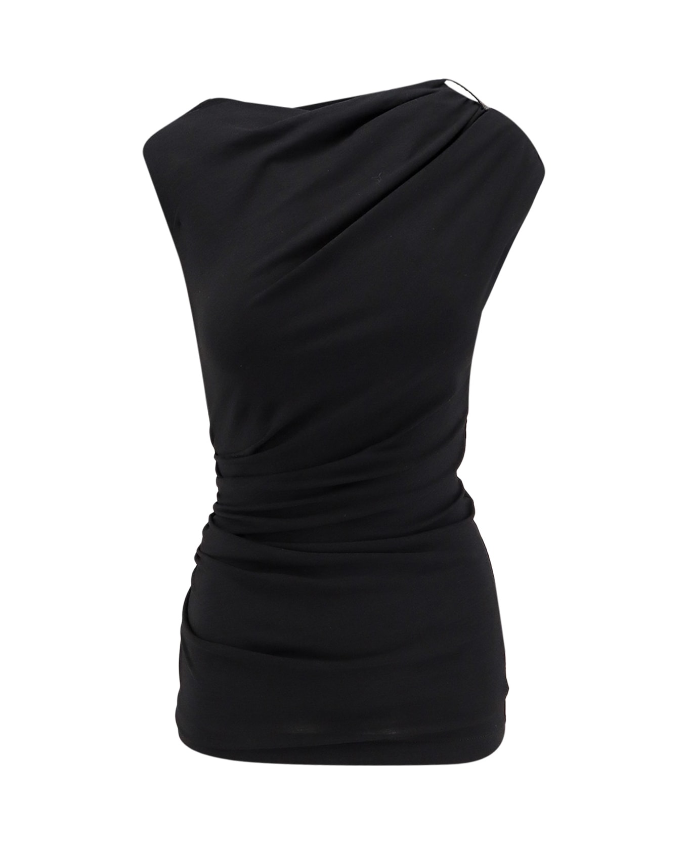 Brunello Cucinelli Wool And Stretch Viscose Top - Black