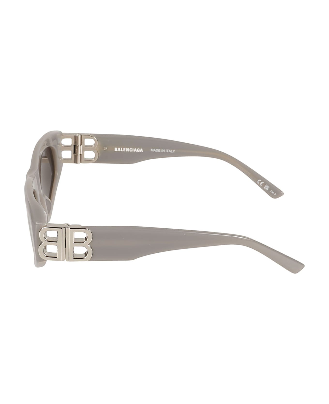 Balenciaga Eyewear Round Frame Bb Hinge Sunglasses - Grey/Silver