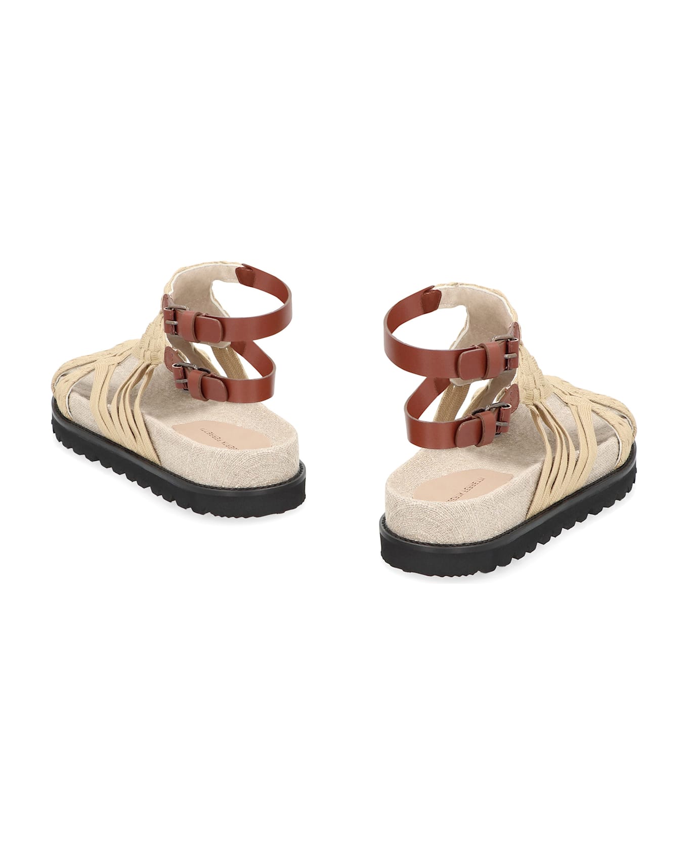 Alberta Ferretti Low Sandals In Woven Material - Beige