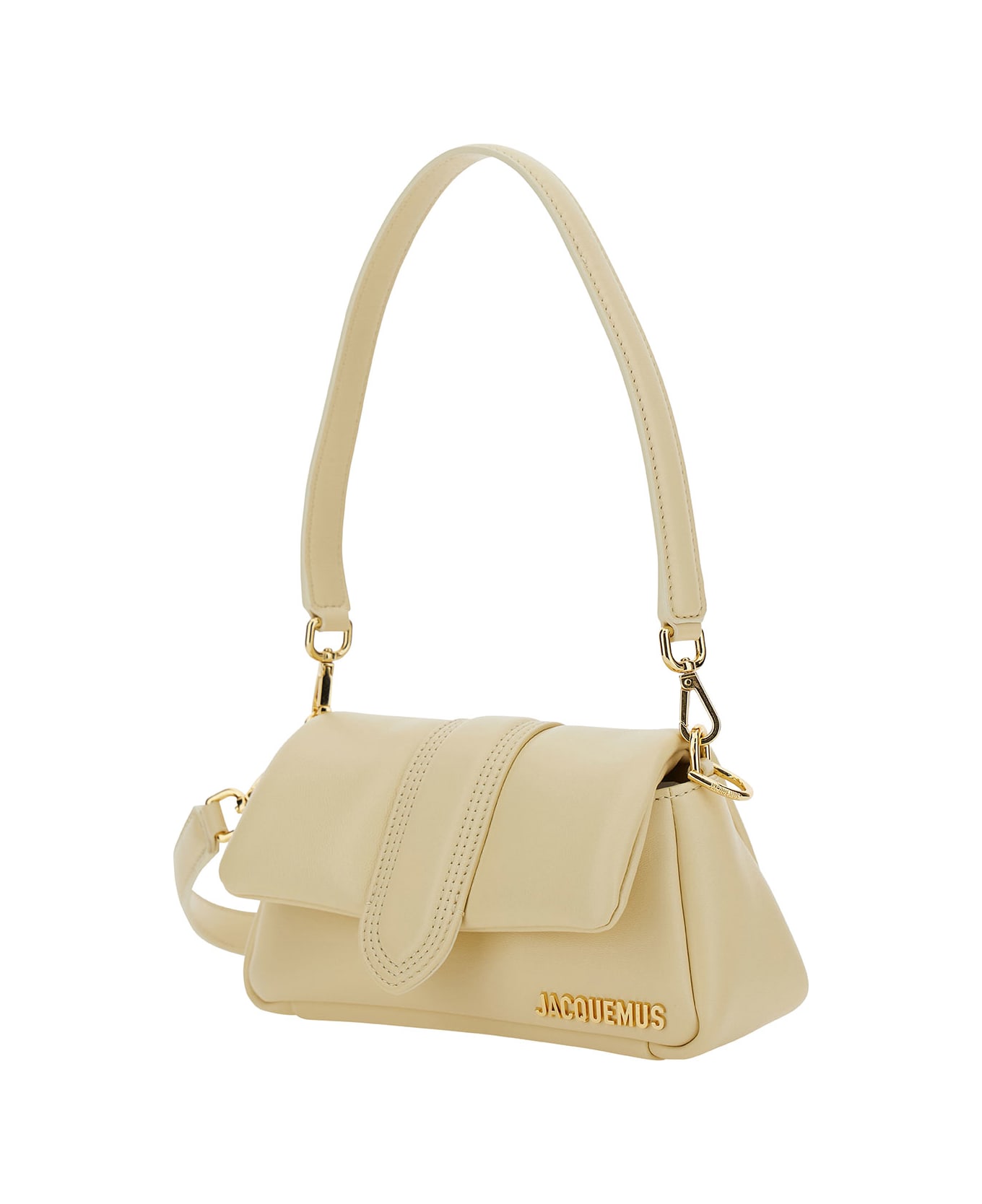 Jacquemus 'le Petit Bambimou' White Shoulder Bag With Logo Detail In Padded Leather Woman - White