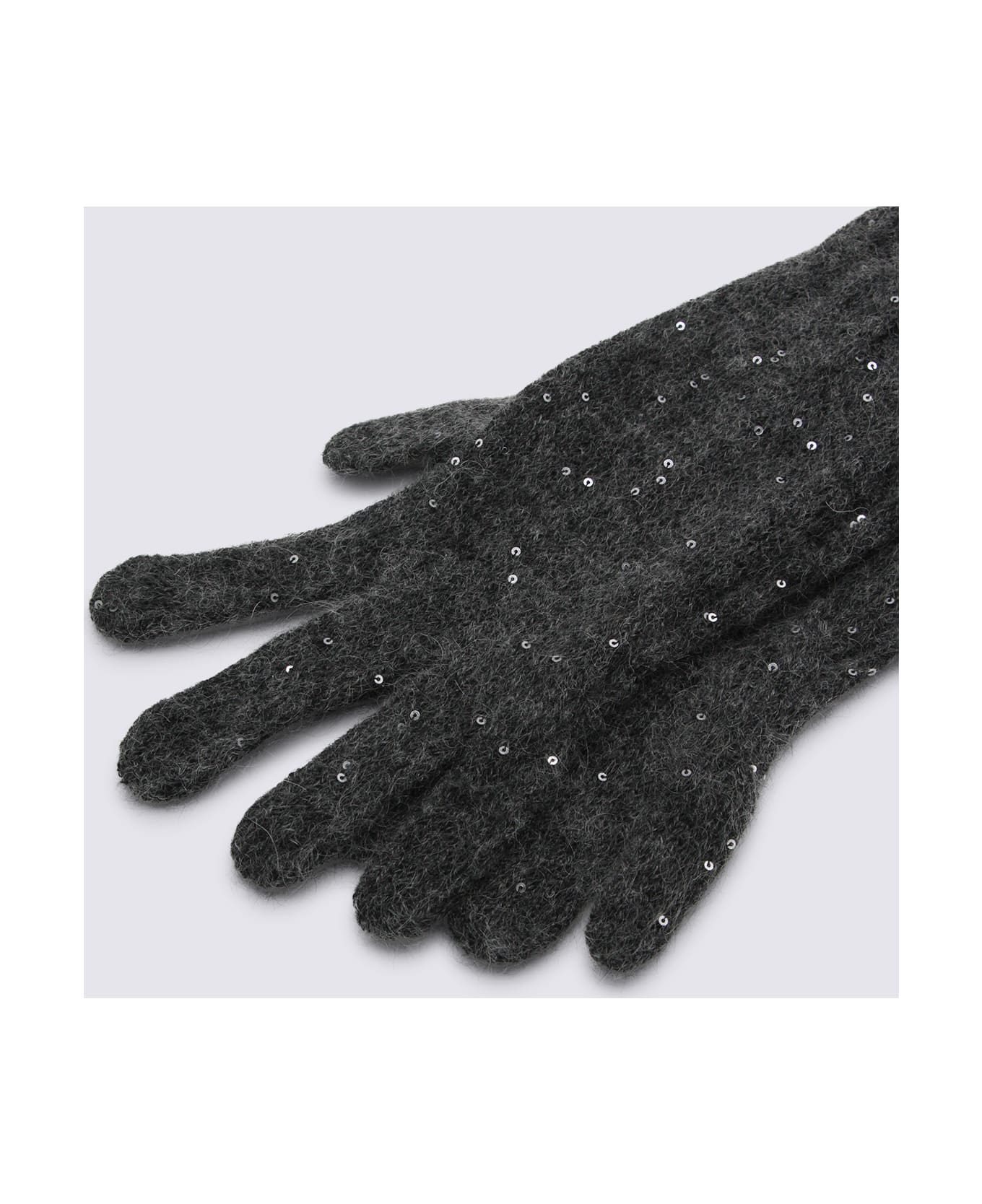Brunello Cucinelli Dark Grey Wool Gloves - Grey
