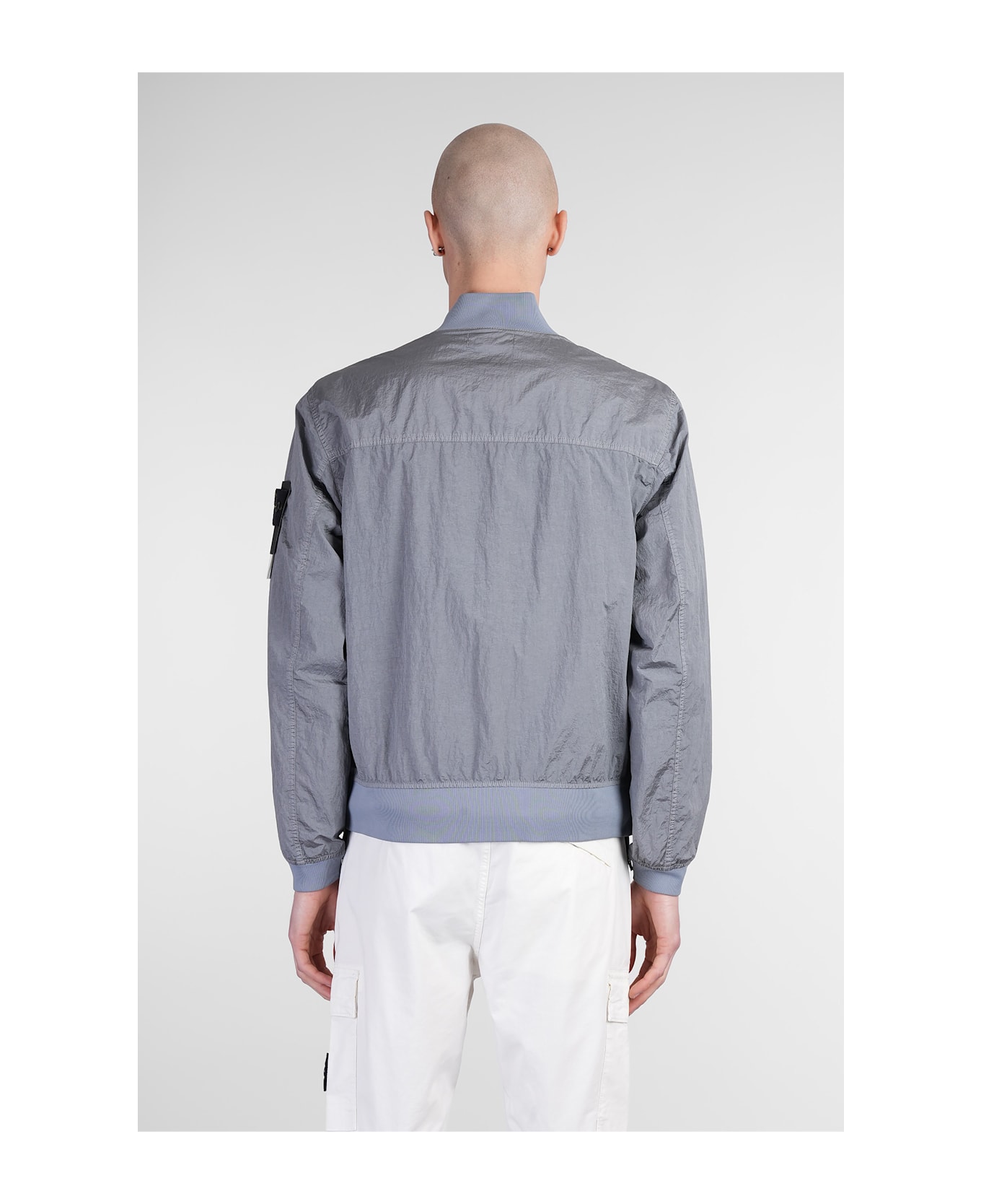 Bomber Jacket In Grey Polyamide - Thumbnail 4