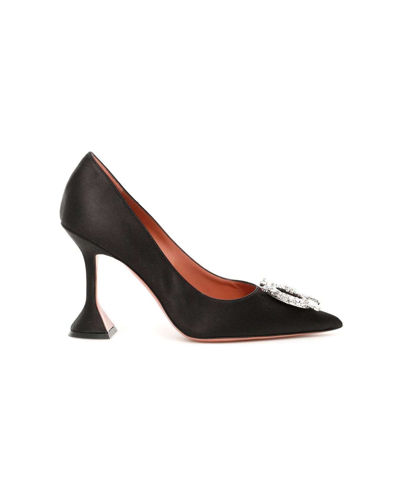 Amina Muaddi Begum Satin Pumps - BLACK