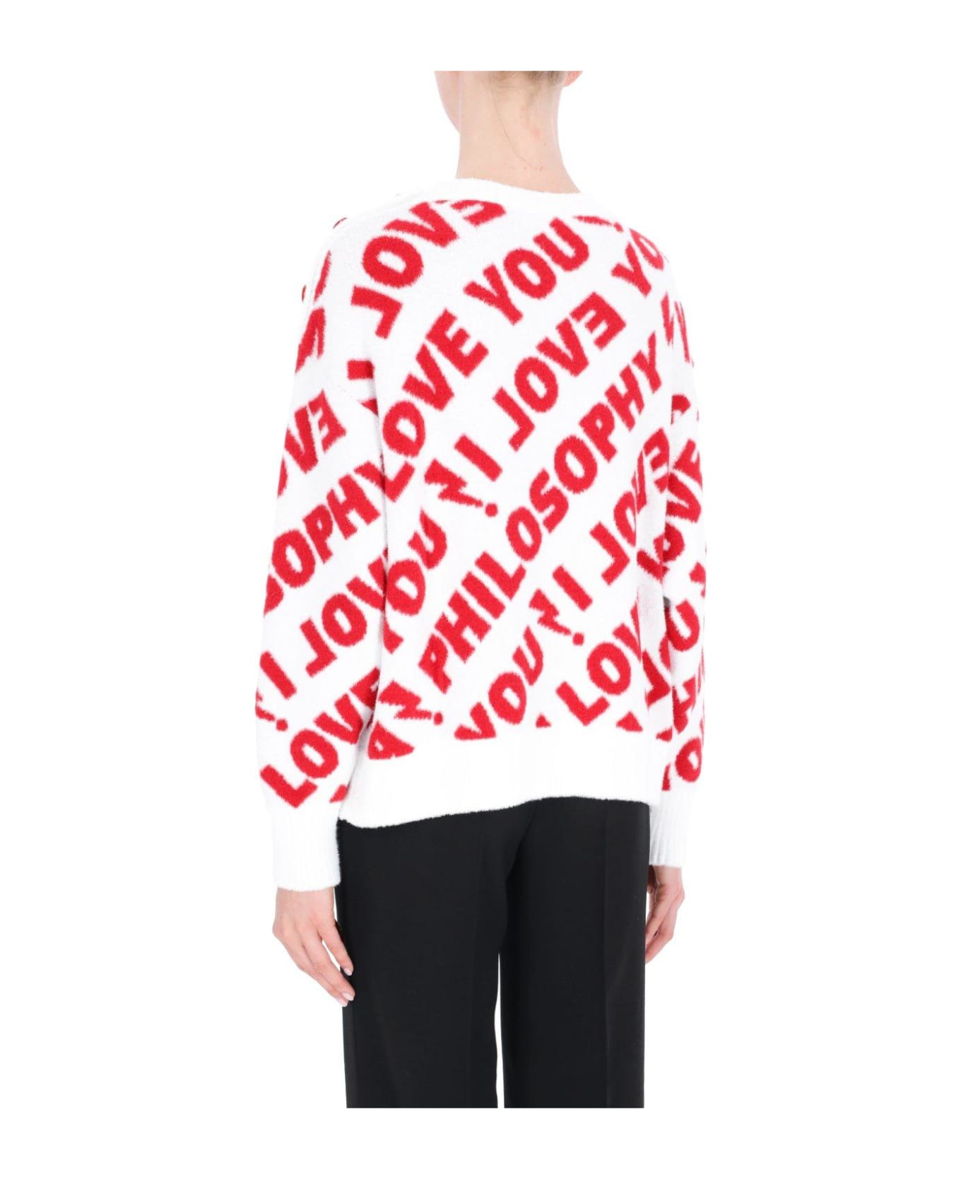 Philosophy di Lorenzo Serafini I Love You Philosophy Knitted Jumper Sweater - BIANCO