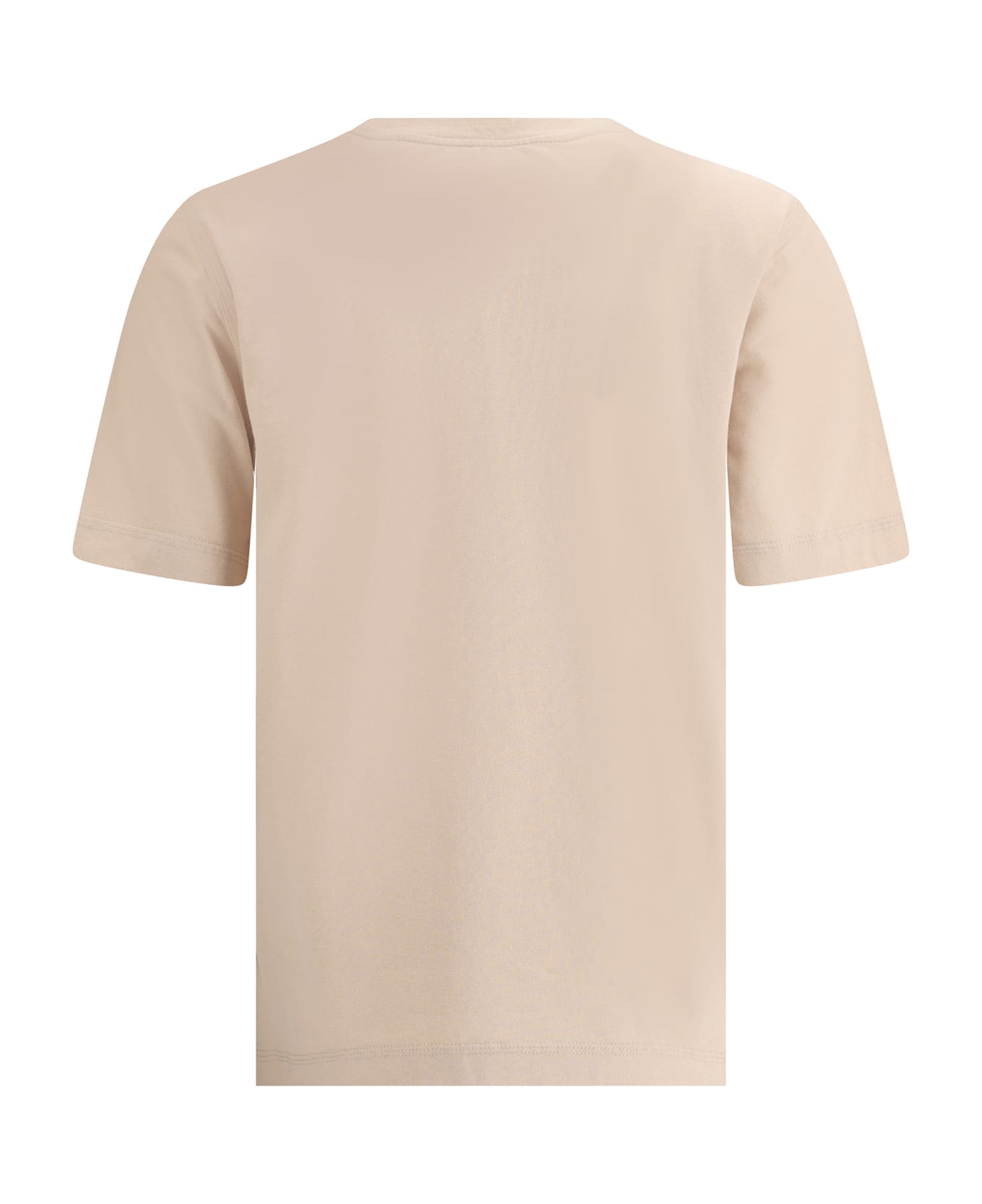 Burberry Beige Cotton T-shirt With Flower Print - Teacup