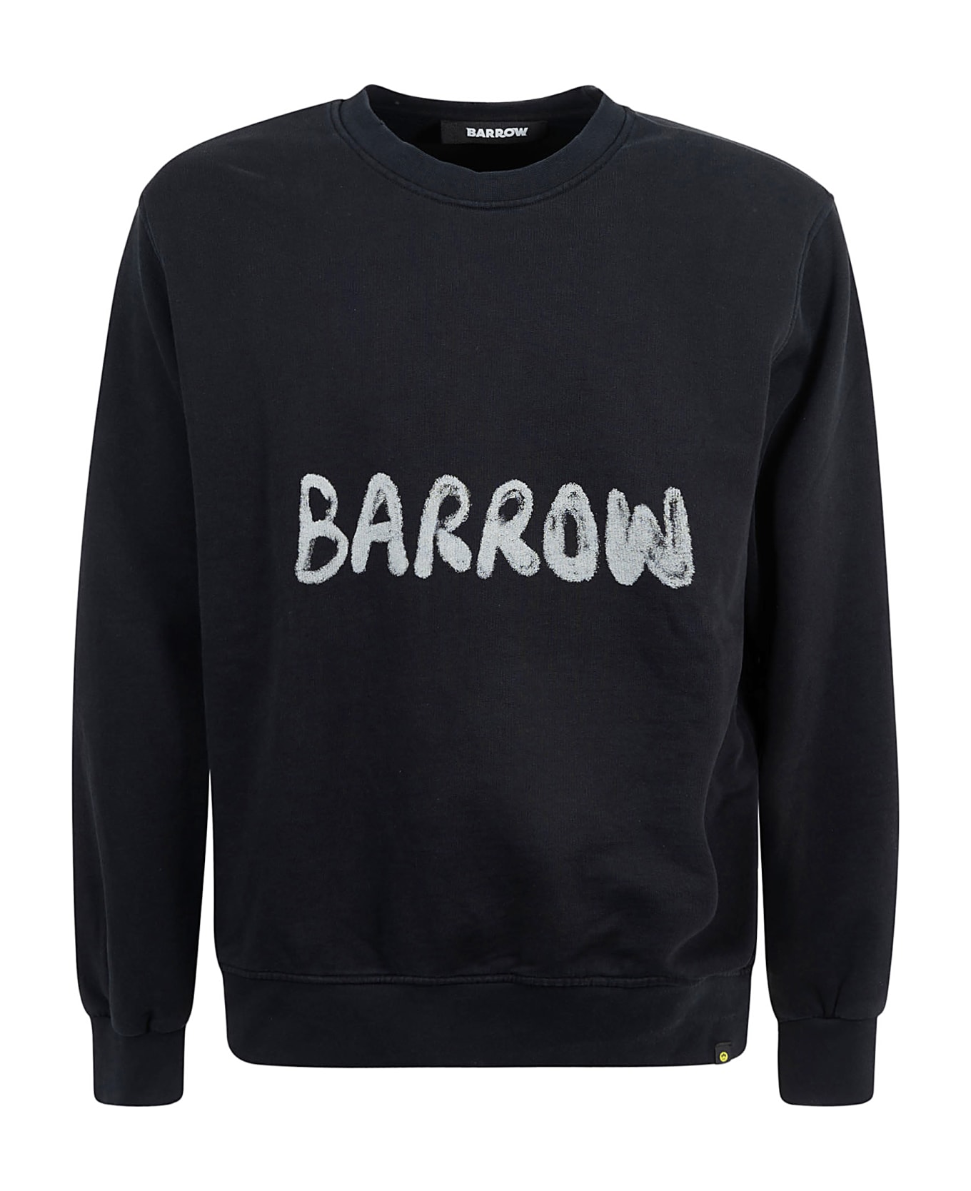 Barrow Logo Print Ribbed Sweatshirt - Black