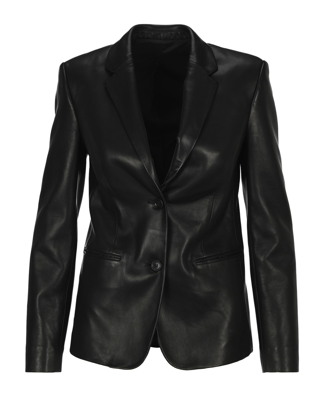 Helmut Lang Leather Blazer - BLACK