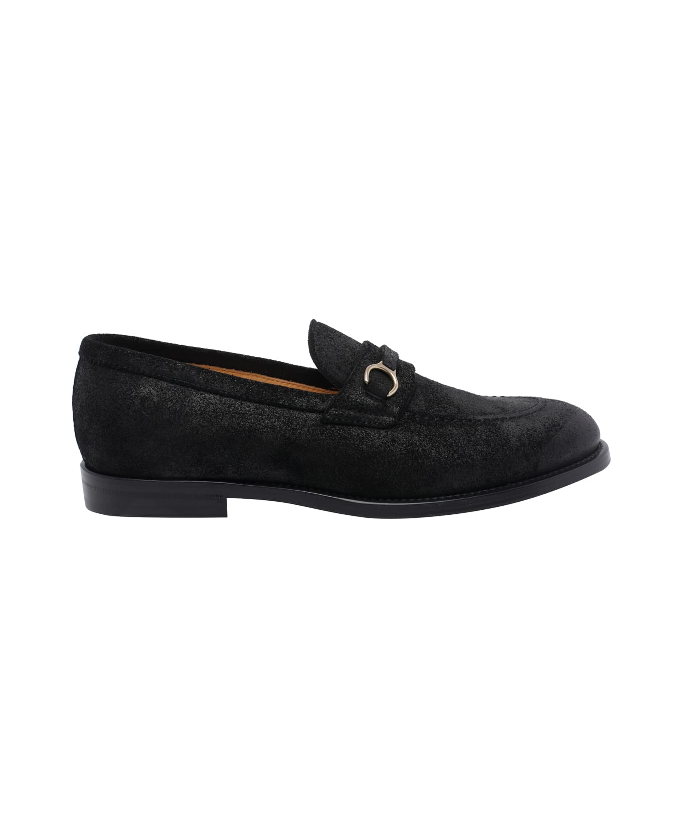 Brunello Cucinelli Penny Loafer In Oiled Suede With Clamp - Black