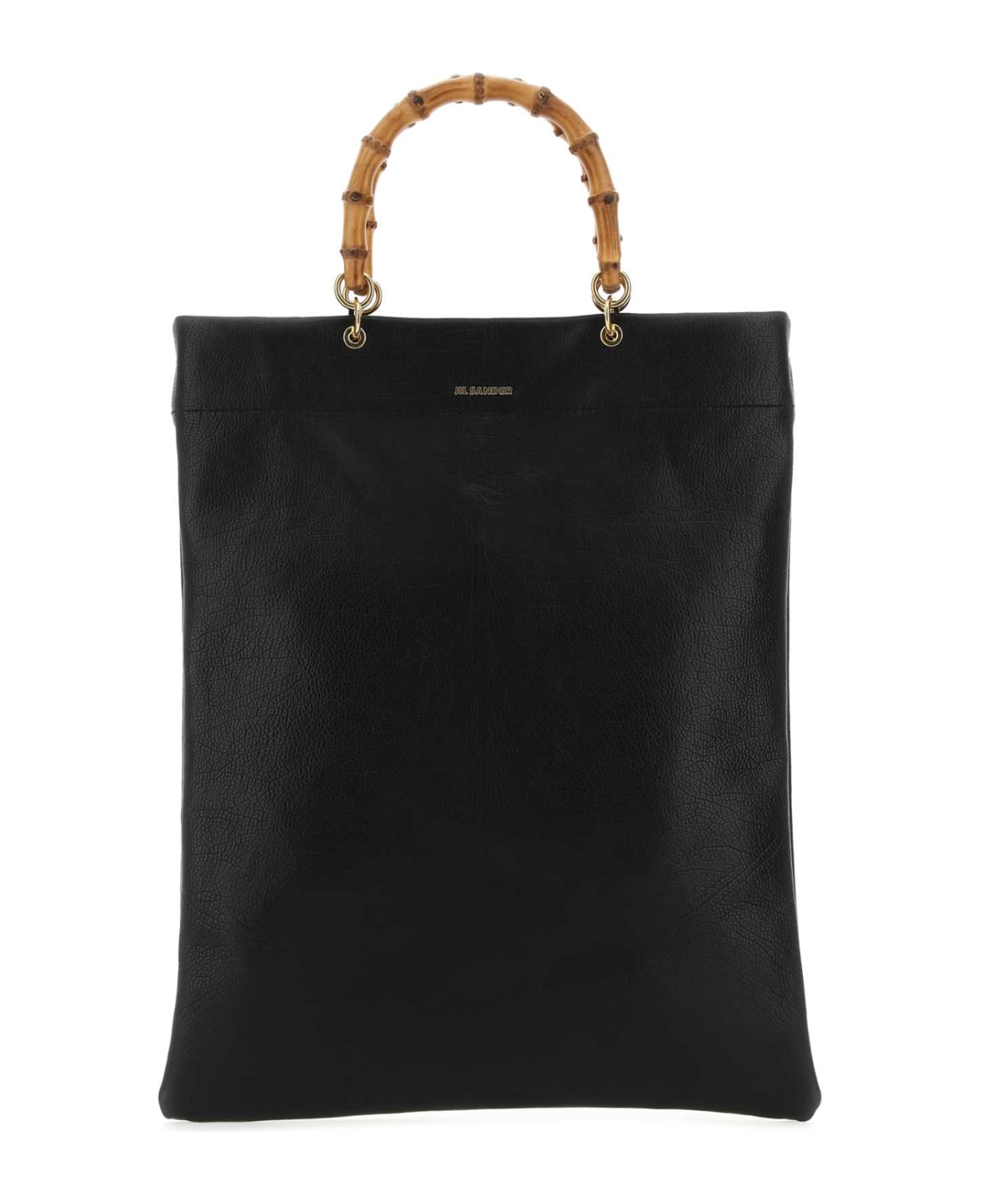 Jil Sander Black Leather Medium Shopping Bag - 001 トートバッグ