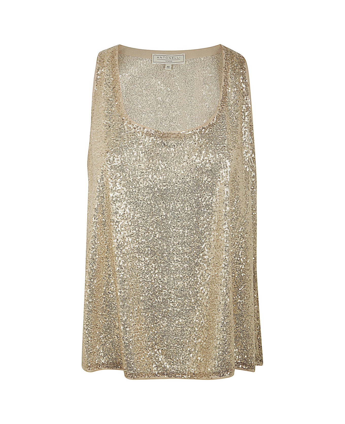Antonelli Cecil Top With Paillettes - Gold