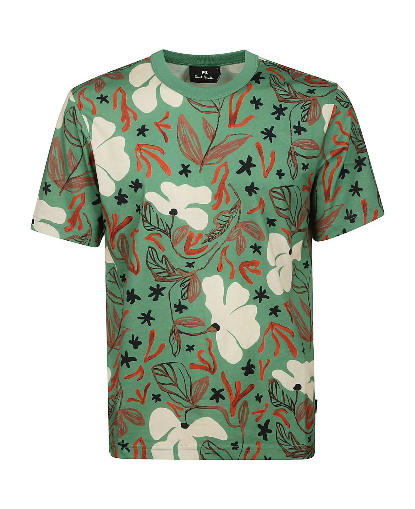 Paul Smith Ss T Shirt Sea Floral - Emerald Green