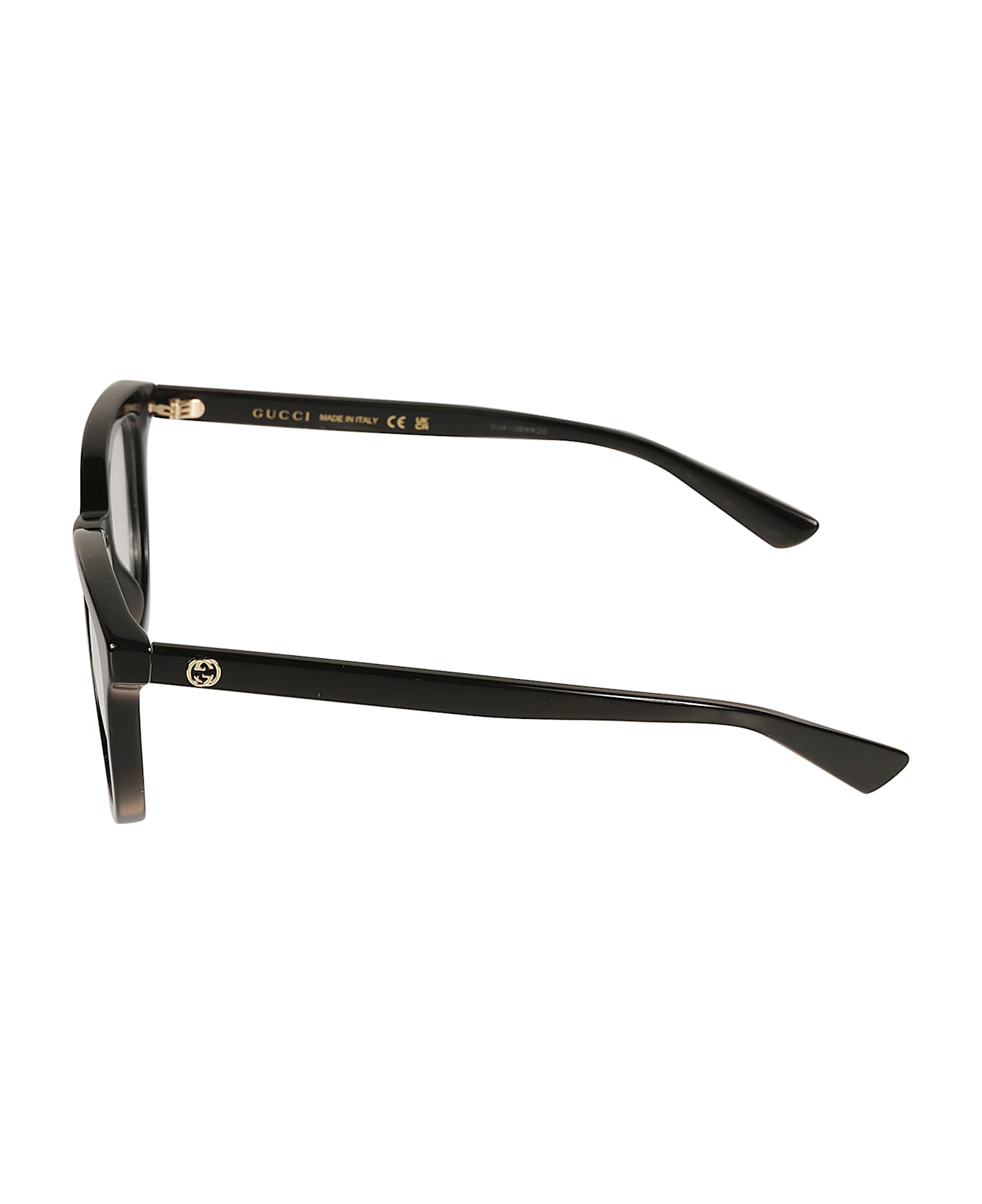 Gucci Eyewear Logo Lens Wayfarer Frame - BLACK-BLACK-TRANSPARENT