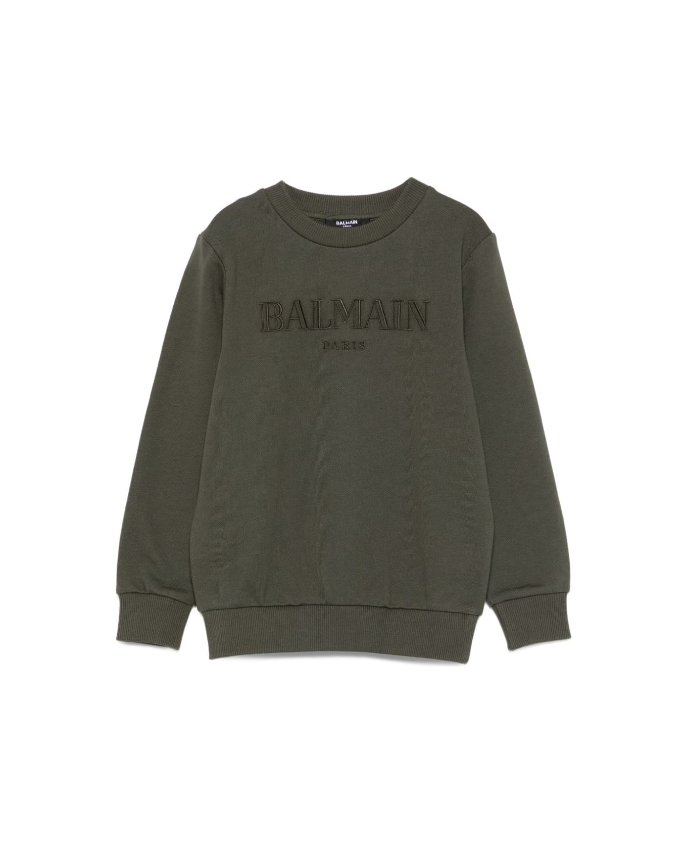 Balmain Kids Sweatshirt With Embroidered Logo - Green