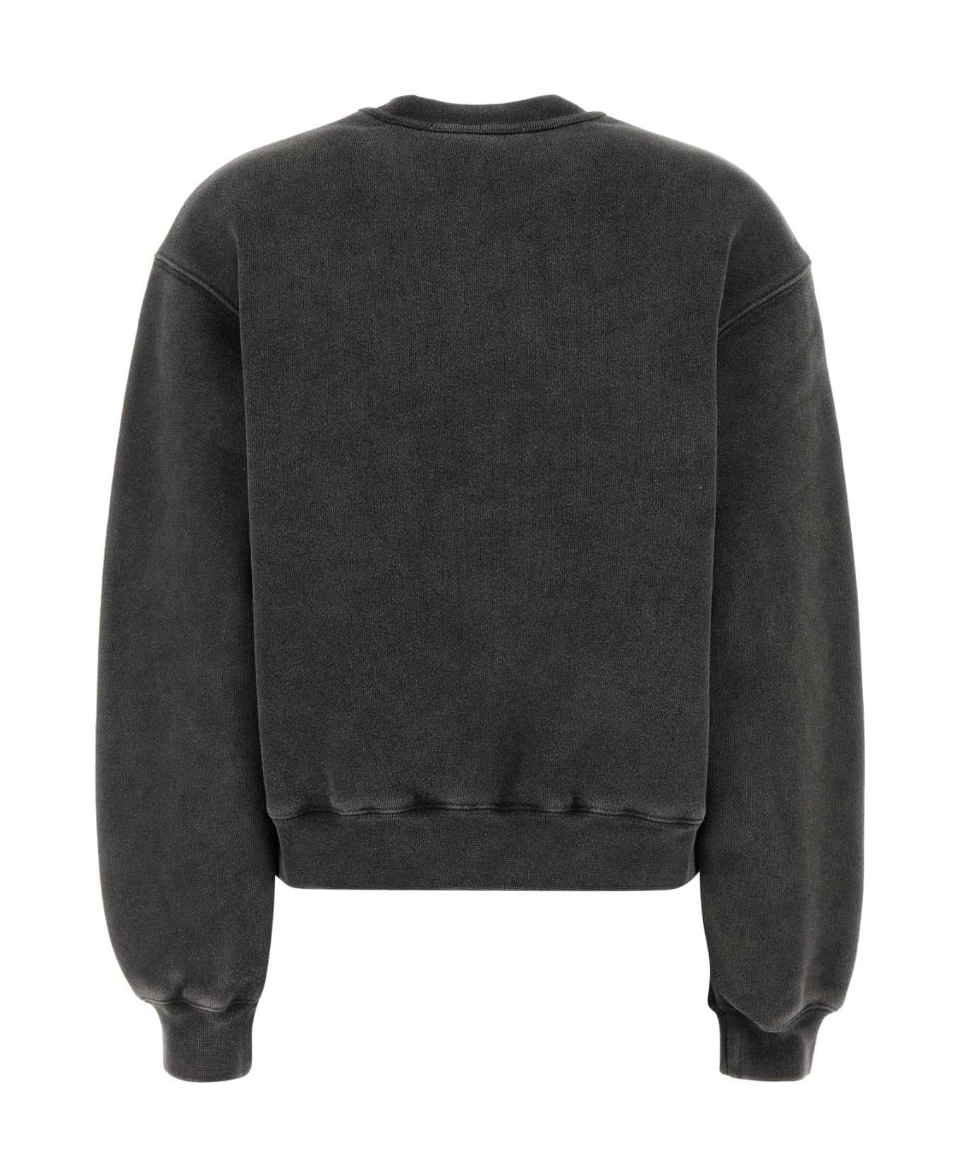 Alexander Wang Charcoal Cotton Blend Oversize Sweatshirt - FADEDBLACK